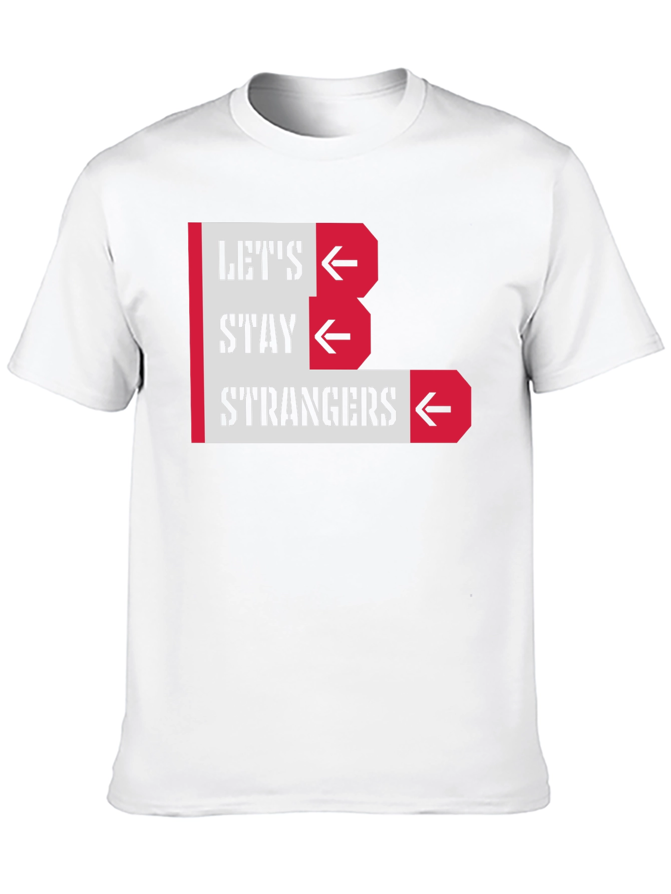 Black Let's Stay Strangers Graphic Tee - Black Unisex T-Shirt view 10