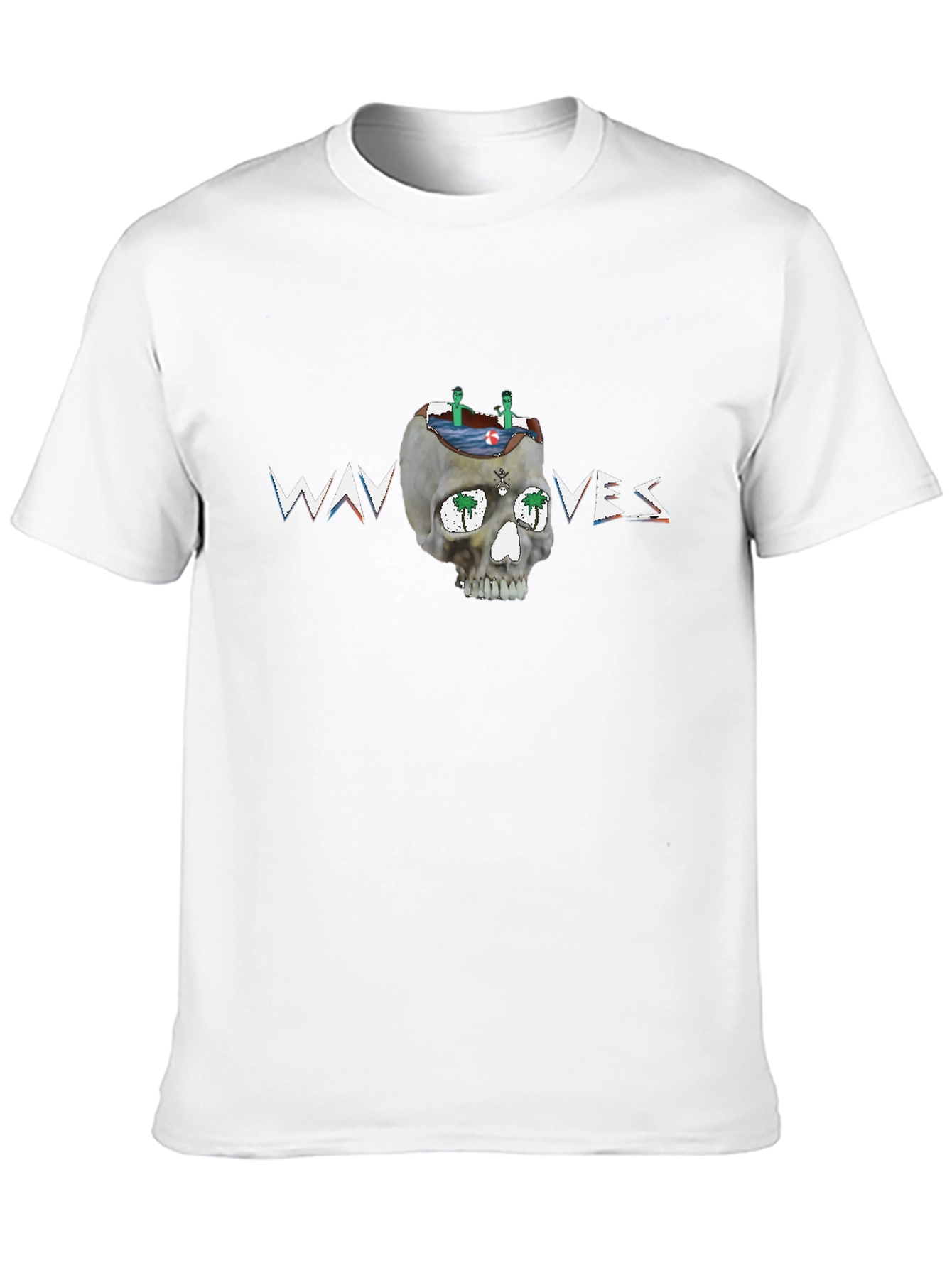 Wavy Vibes Skull Graphic Tee - 10