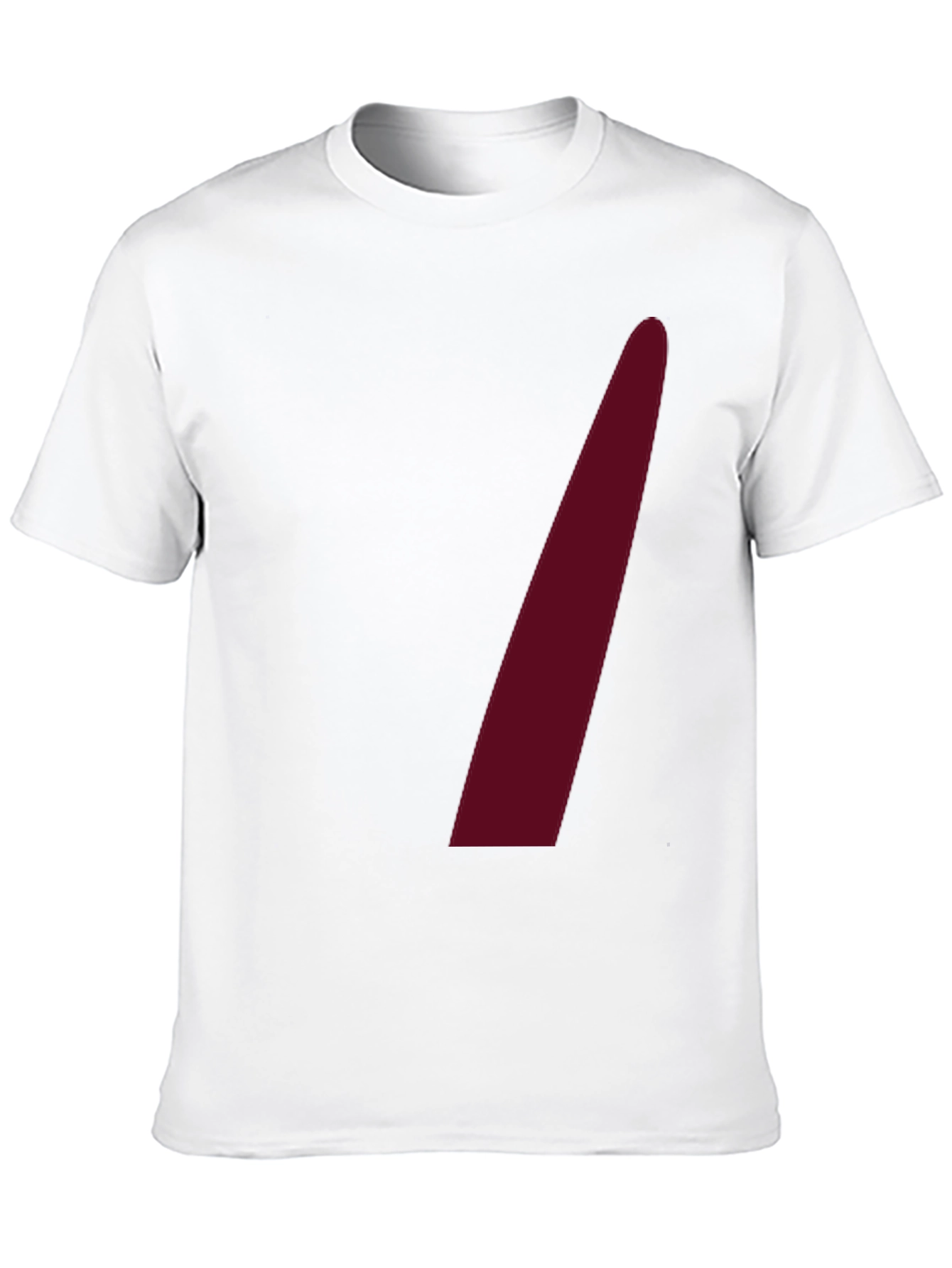 Black Men's Black Crew Neck Tee with Maroon Accent view 10