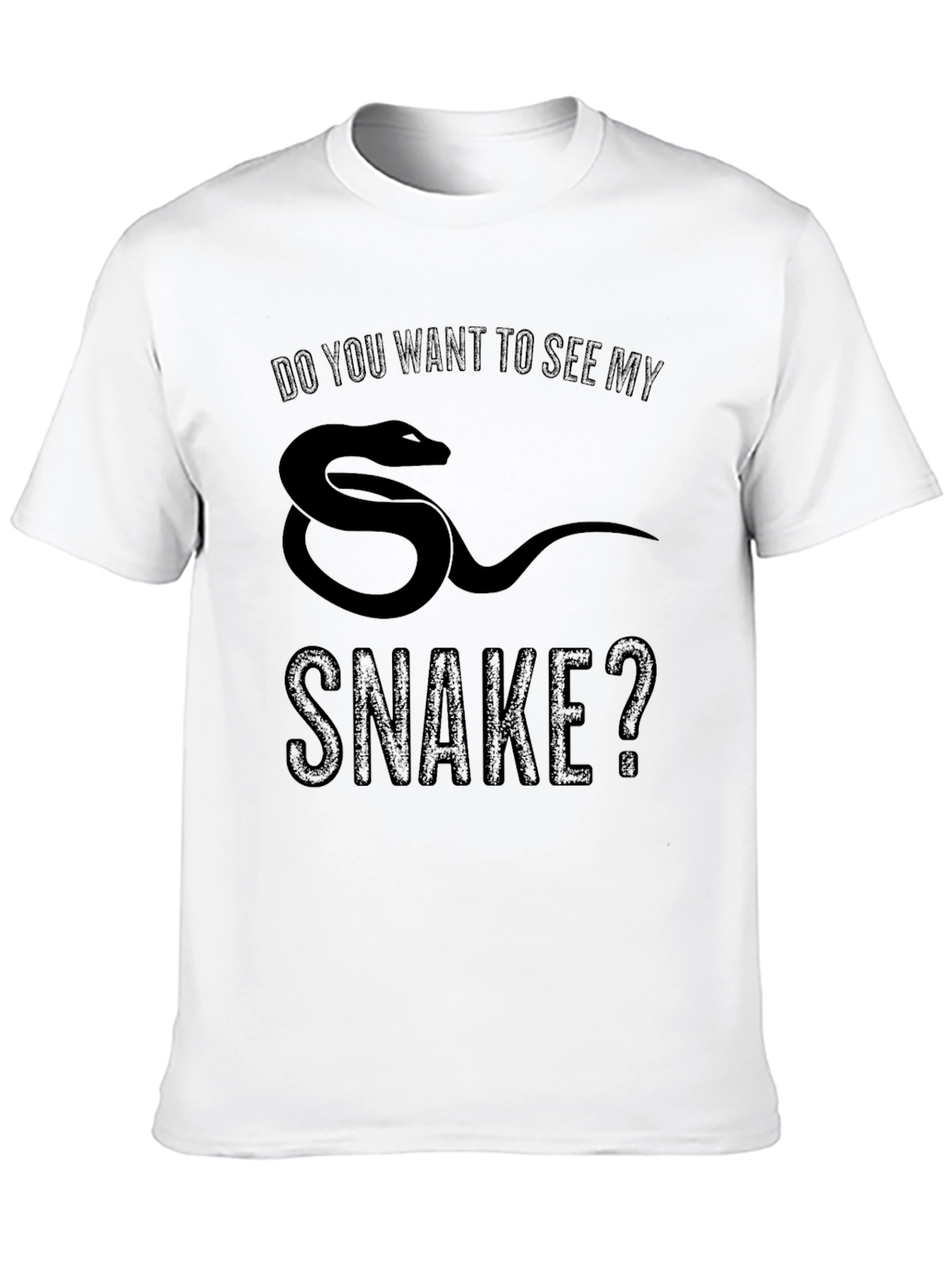 Black Do You Want To See My Snake? Graphic Tee view 10