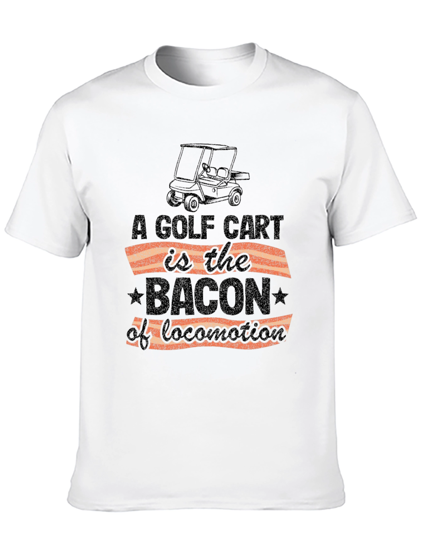 Black Golf Cart Bacon T-Shirt view 10