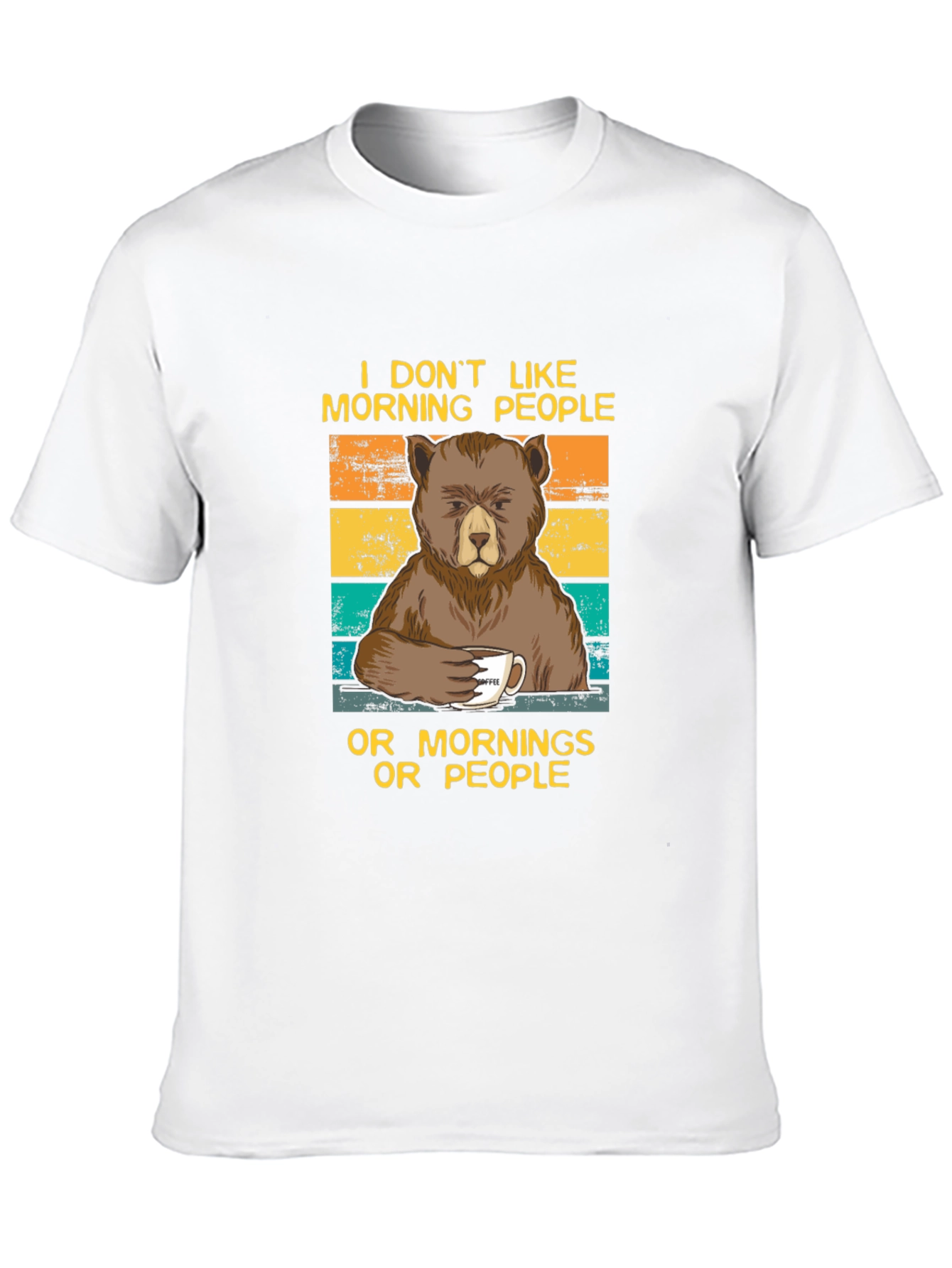 Black Funny Bear Coffee T-Shirt - I Don't Like Morning People Tee view 10