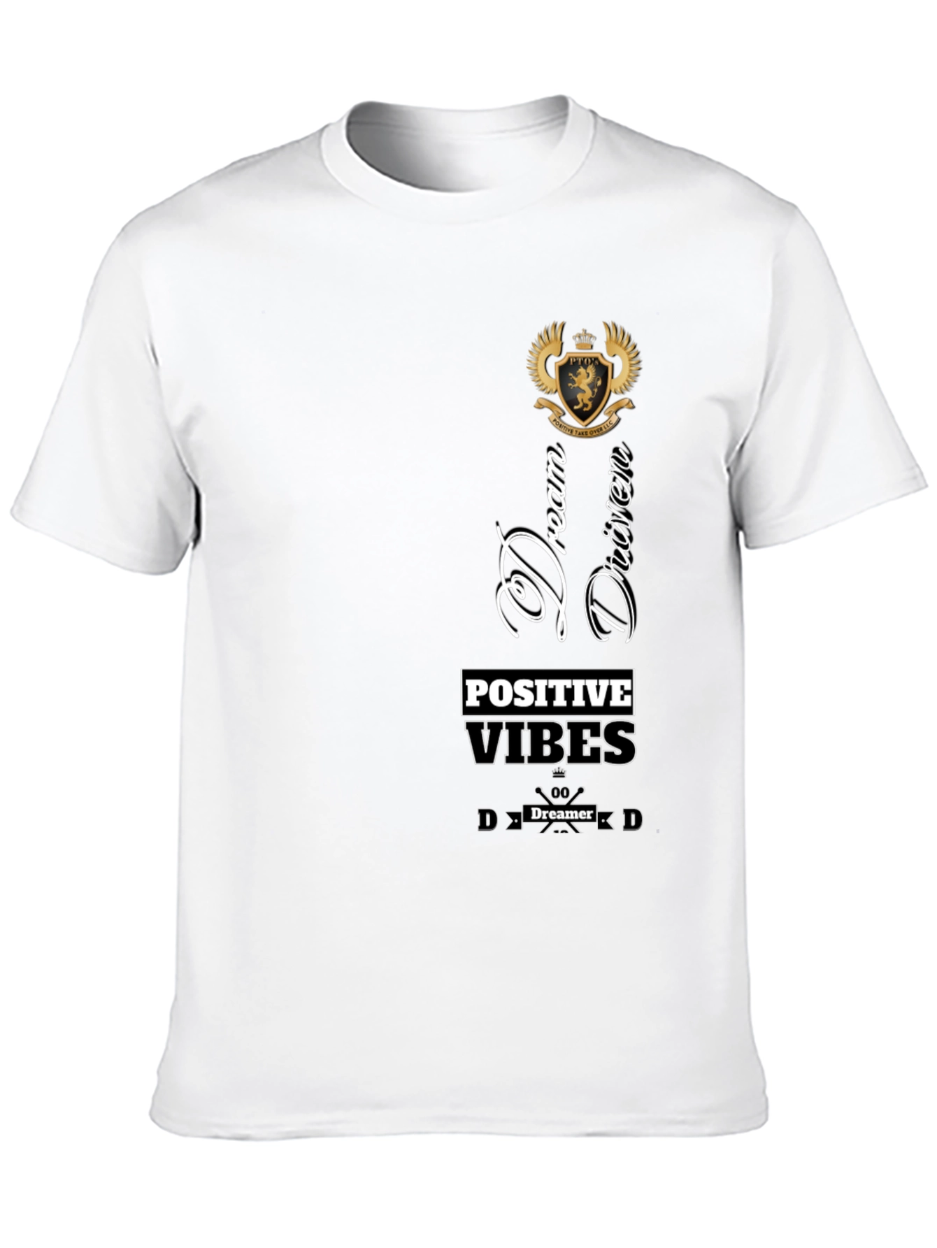 Black Dream Driven Positive Vibes Black Tee view 10