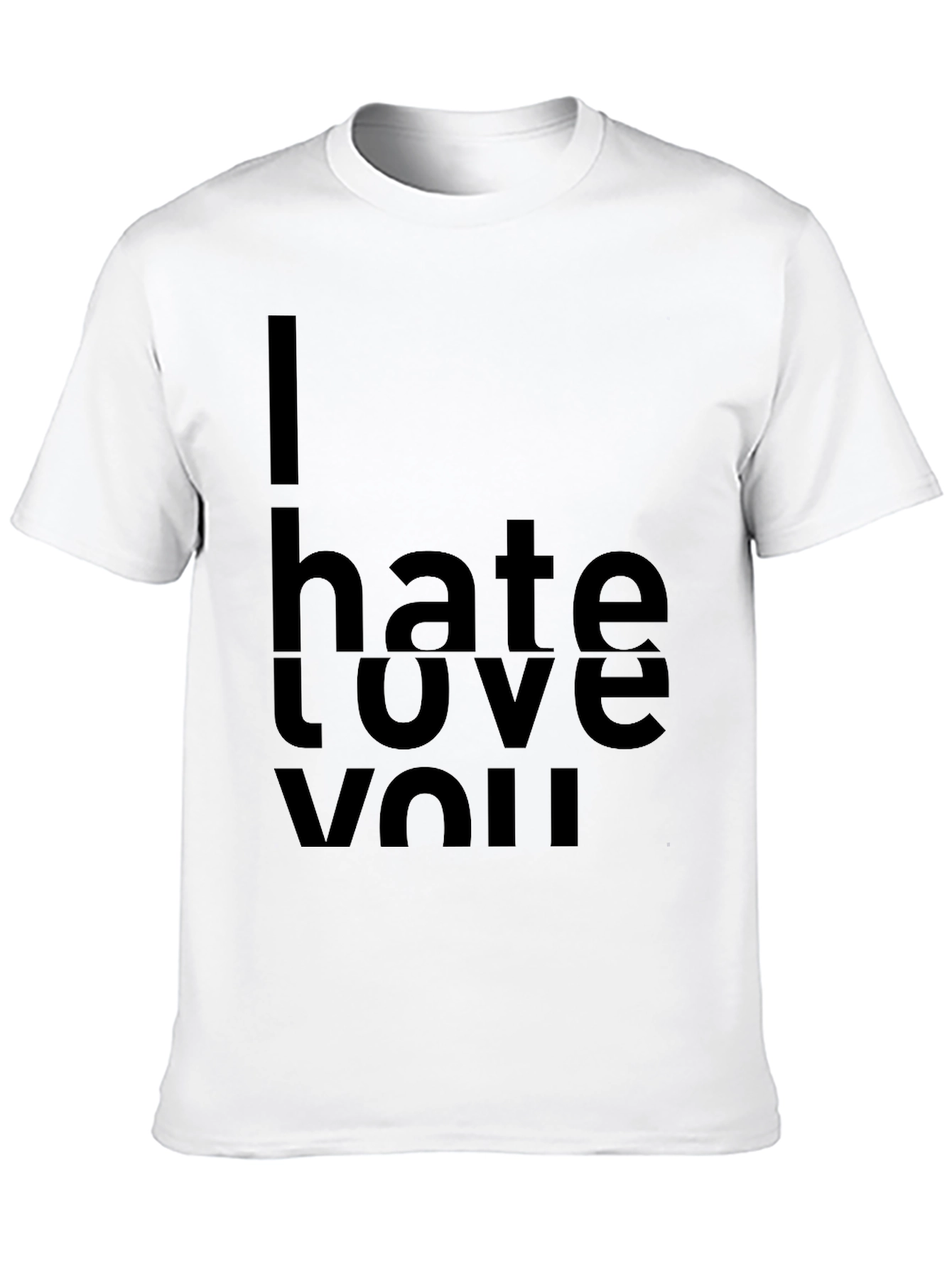 Black I Hate Love You Graphic Tee view 10