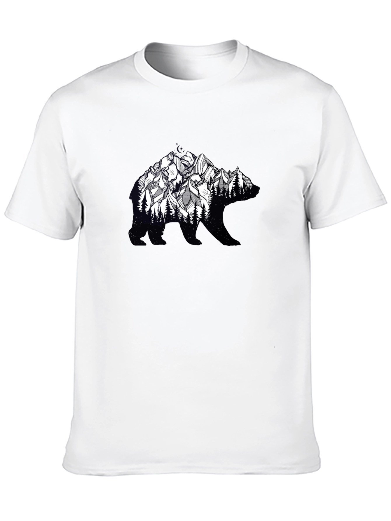Black Bear Silhouette Mountain Graphic Tee - Nature Inspired view 10
