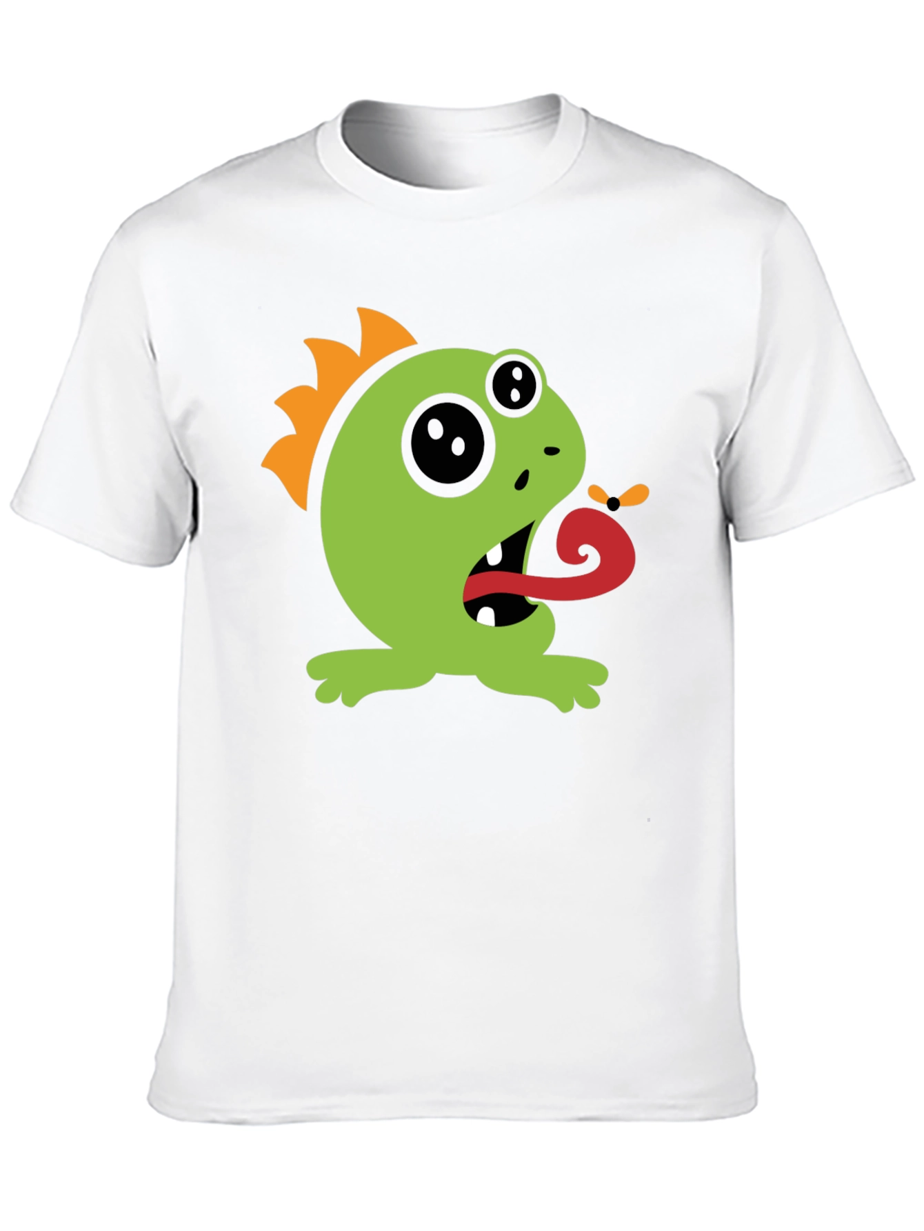 Black Monster Tongue Black T-Shirt - Fun Cartoon Graphic Tee view 10
