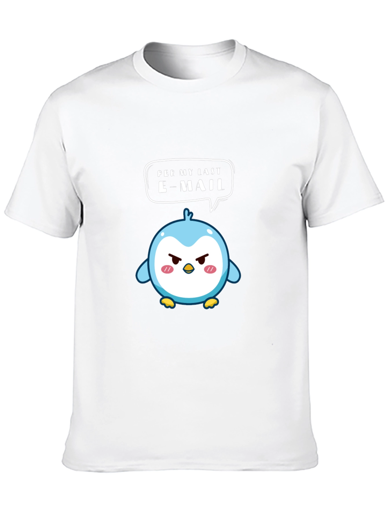 Black Angry Email Penguin Graphic T-Shirt view 10