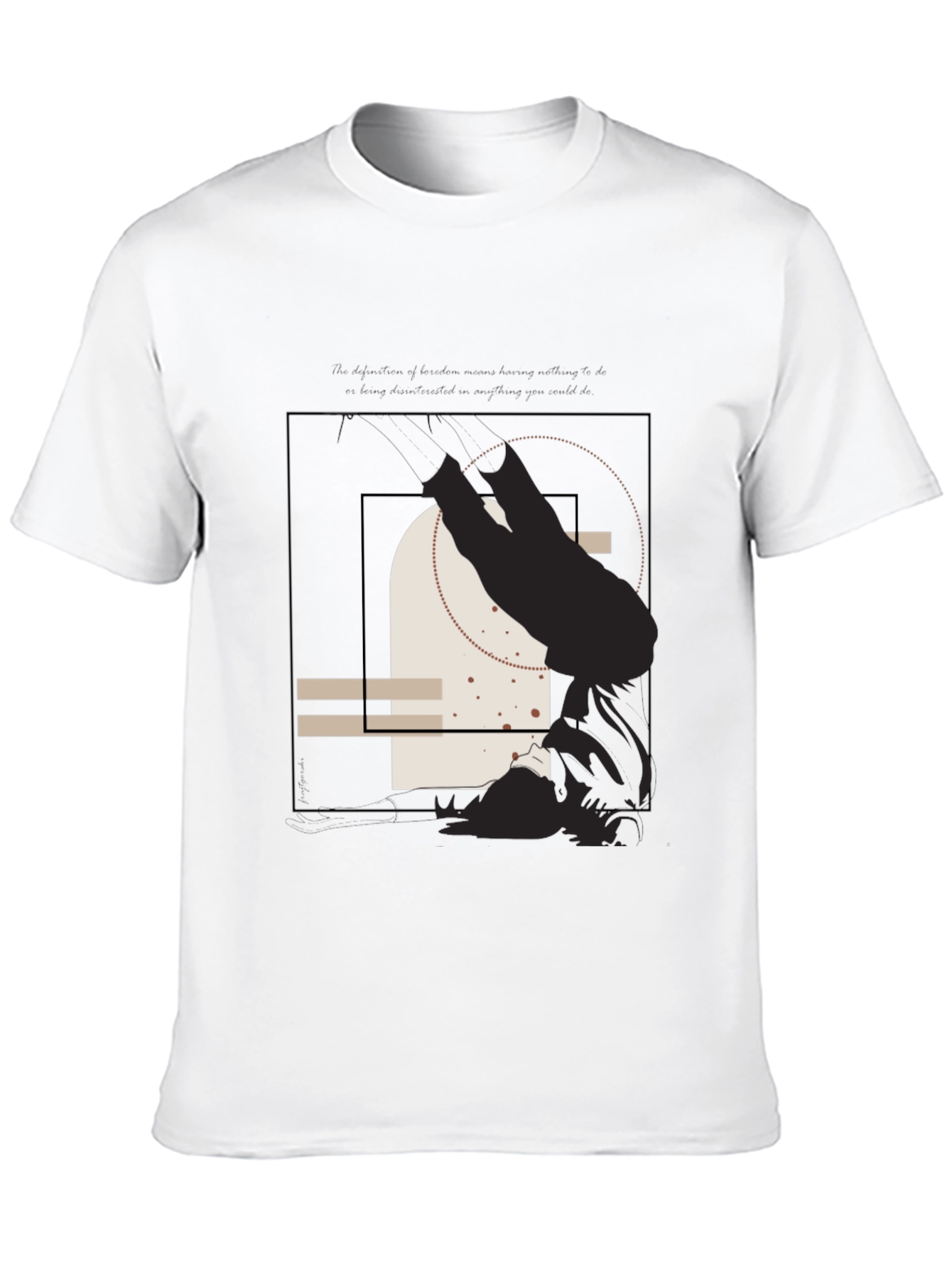 Black Abstract Graphic Print Black T-Shirt view 10