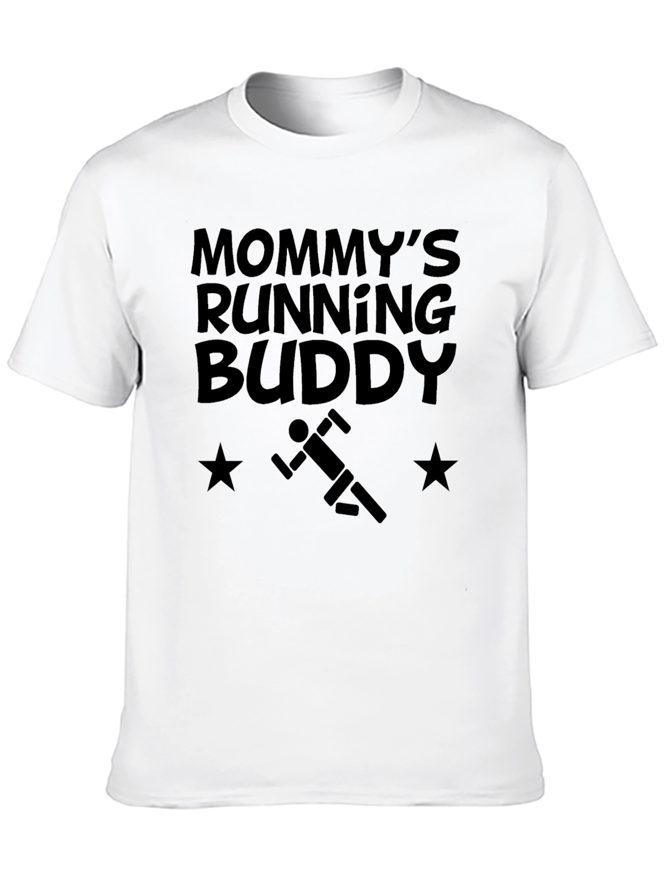 Black Mommy's Running Buddy T-Shirt - Comfortable & Stylish view 10