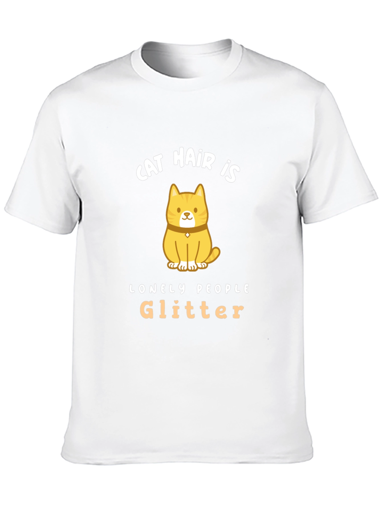 Black Cat Hair is Lonely People Glitter Black T-Shirt view 10