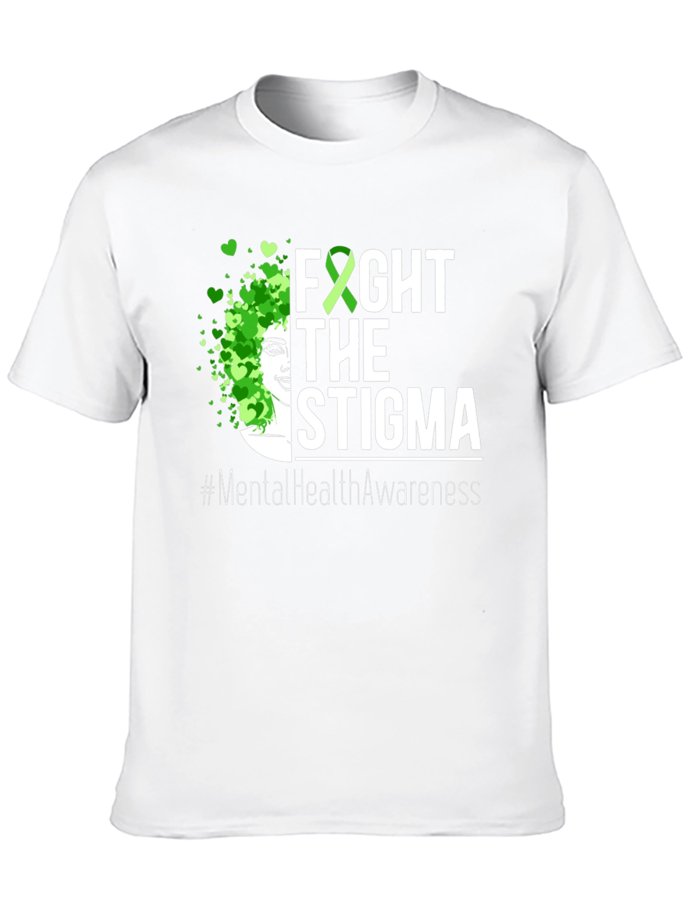 Black Fight the Stigma Mental Health Awareness Tee view 10