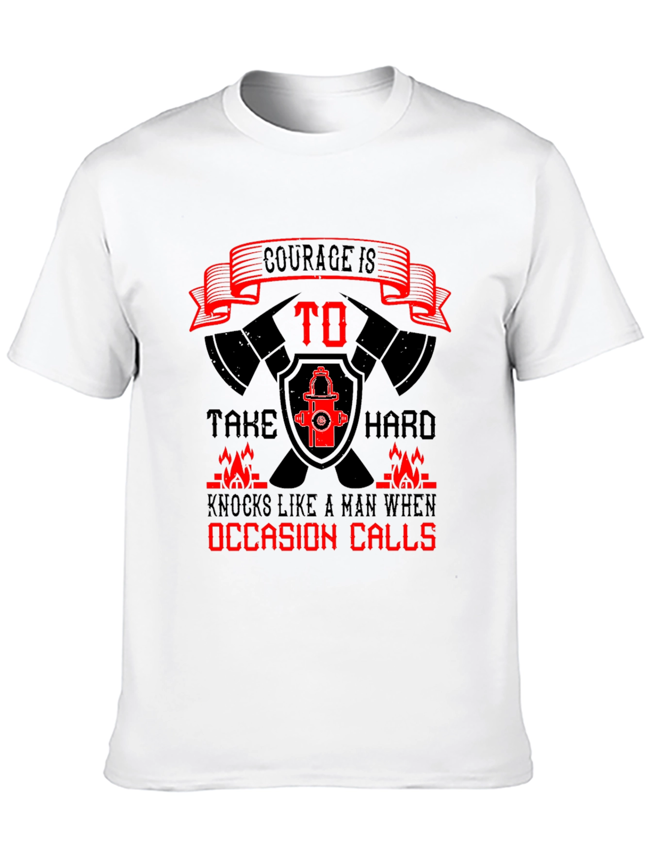 Black Courage Firefighter T-Shirt - Black Cotton Tee view 10
