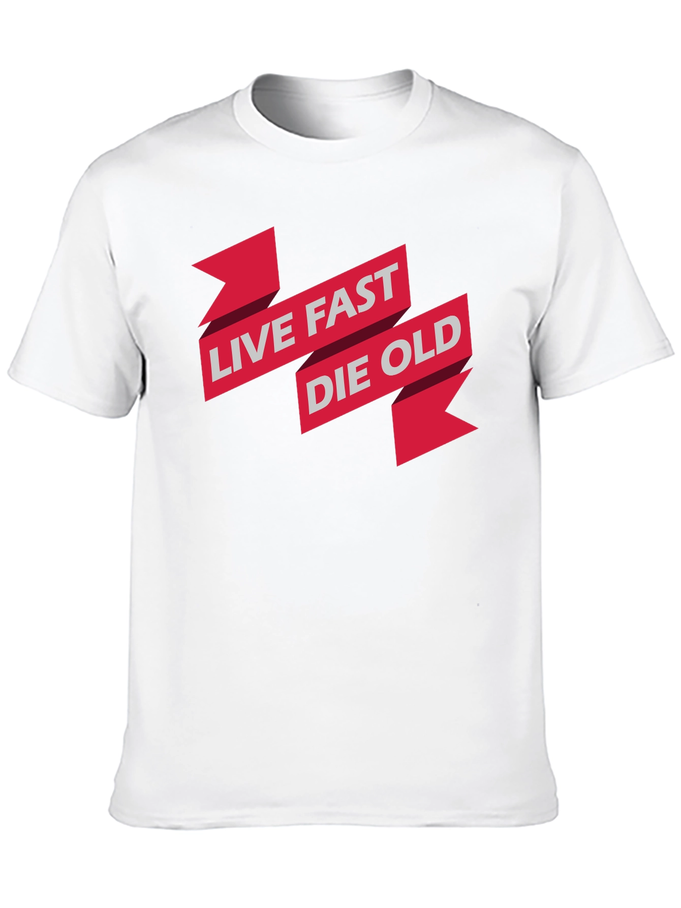 Black Live Fast Die Old Graphic Print Black T-Shirt view 10