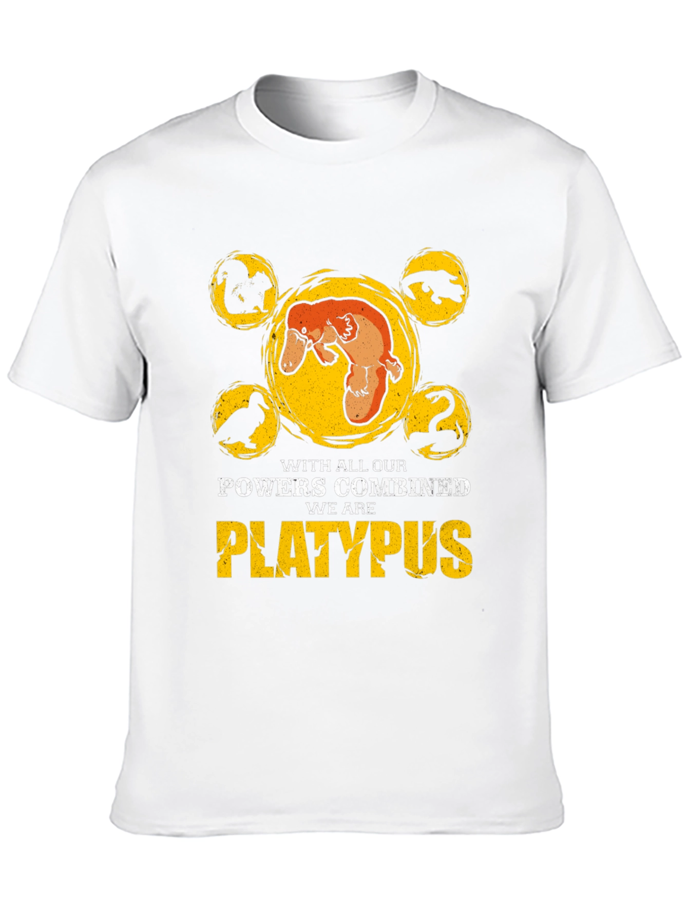 Black Platypus Powers Combined T-Shirt - Black Cotton Tee view 10