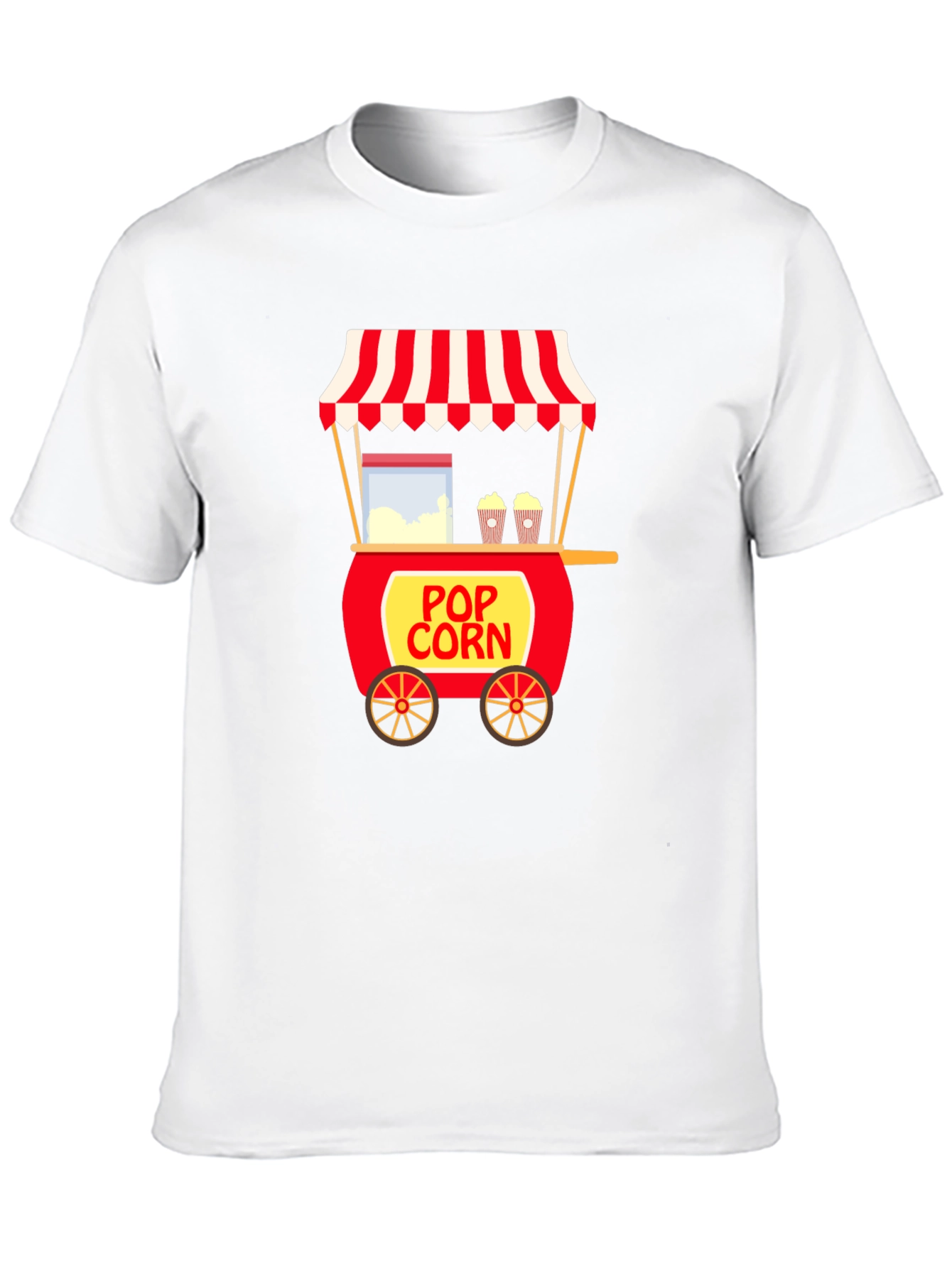 Black Popcorn Cart T-Shirt - Unique Foodie Tee view 10