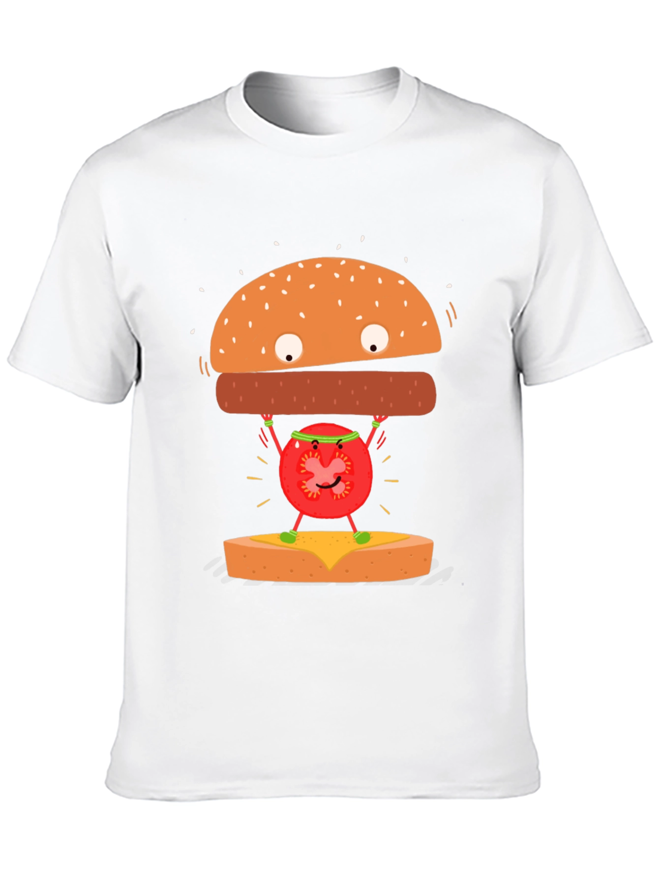 Black Funny Hamburger Tomato T-Shirt view 10