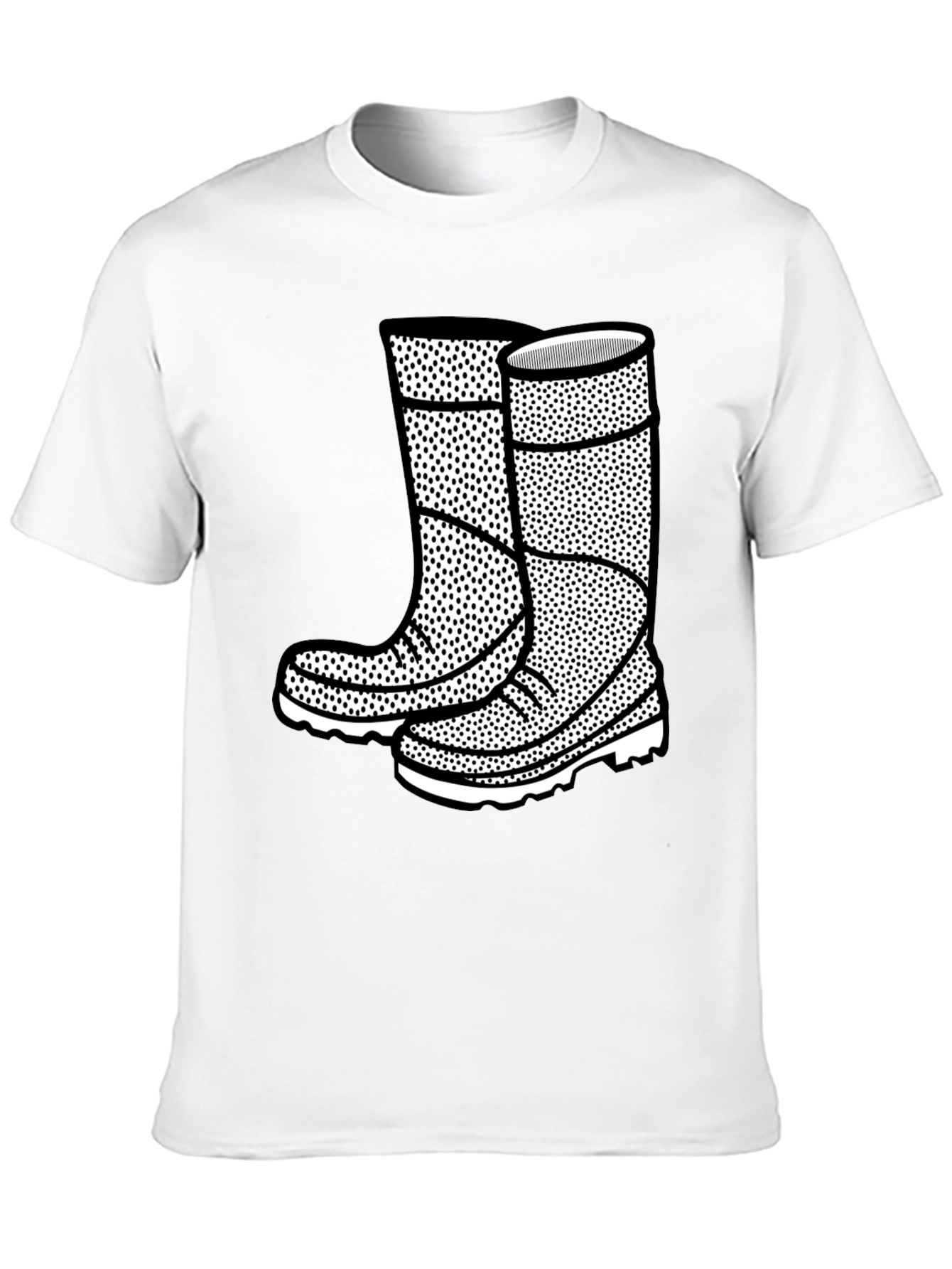 Black Graphic Tee: Rain Boots Design view 10