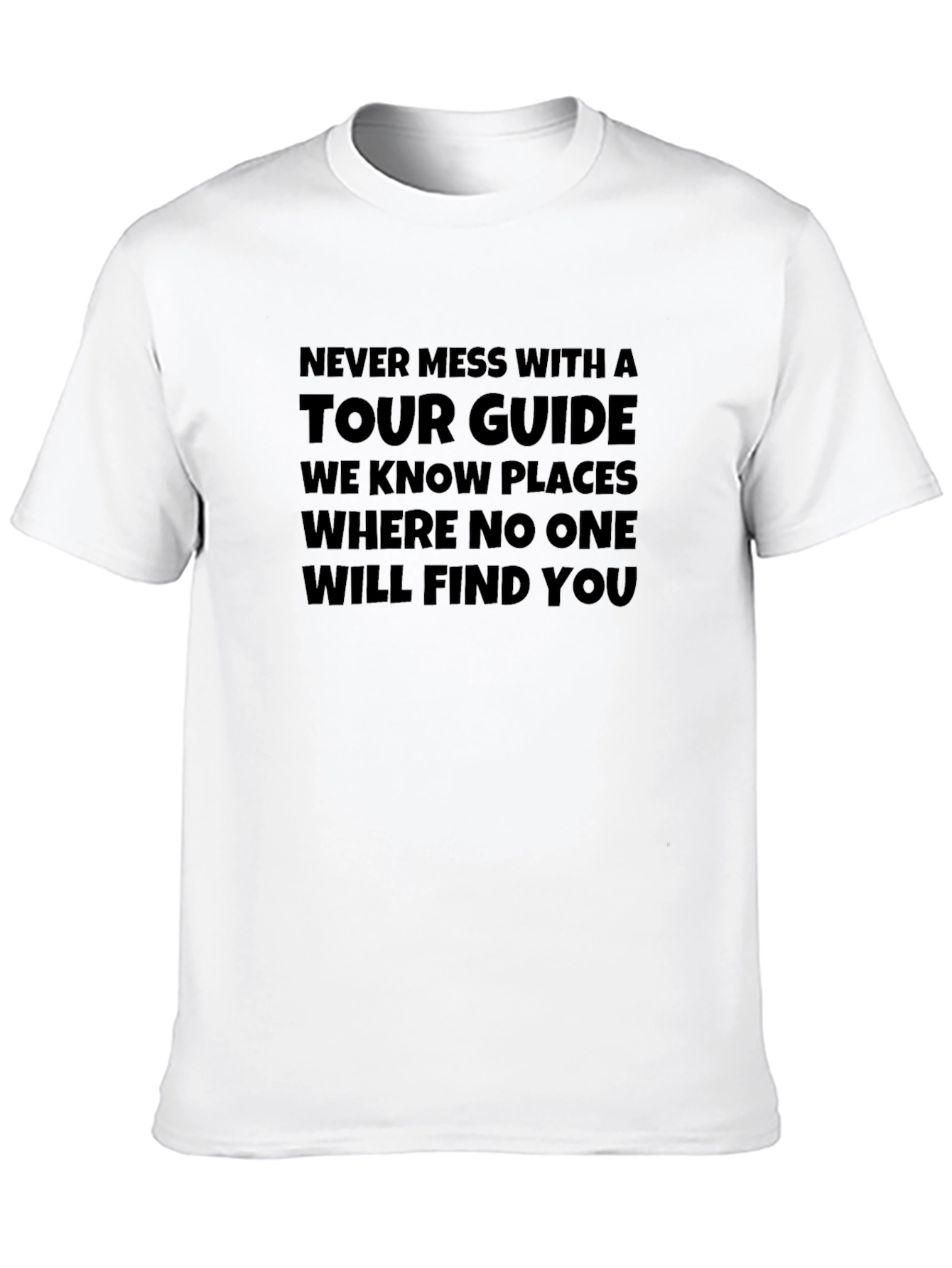 Black Tour Guide Humor Graphic Tee - Black Crew Neck view 10