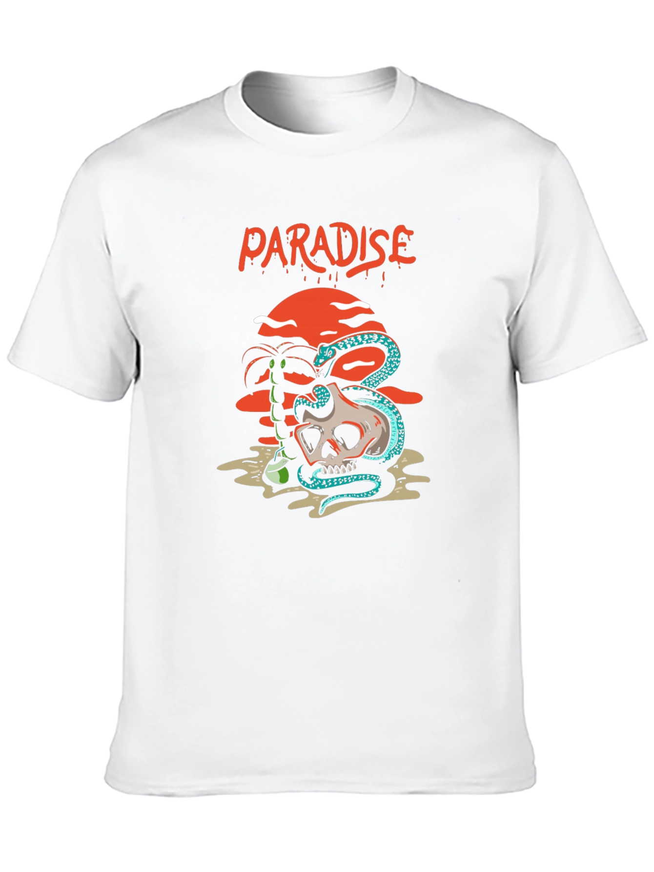 Black Paradise Skull & Snake Graphic Tee view 10