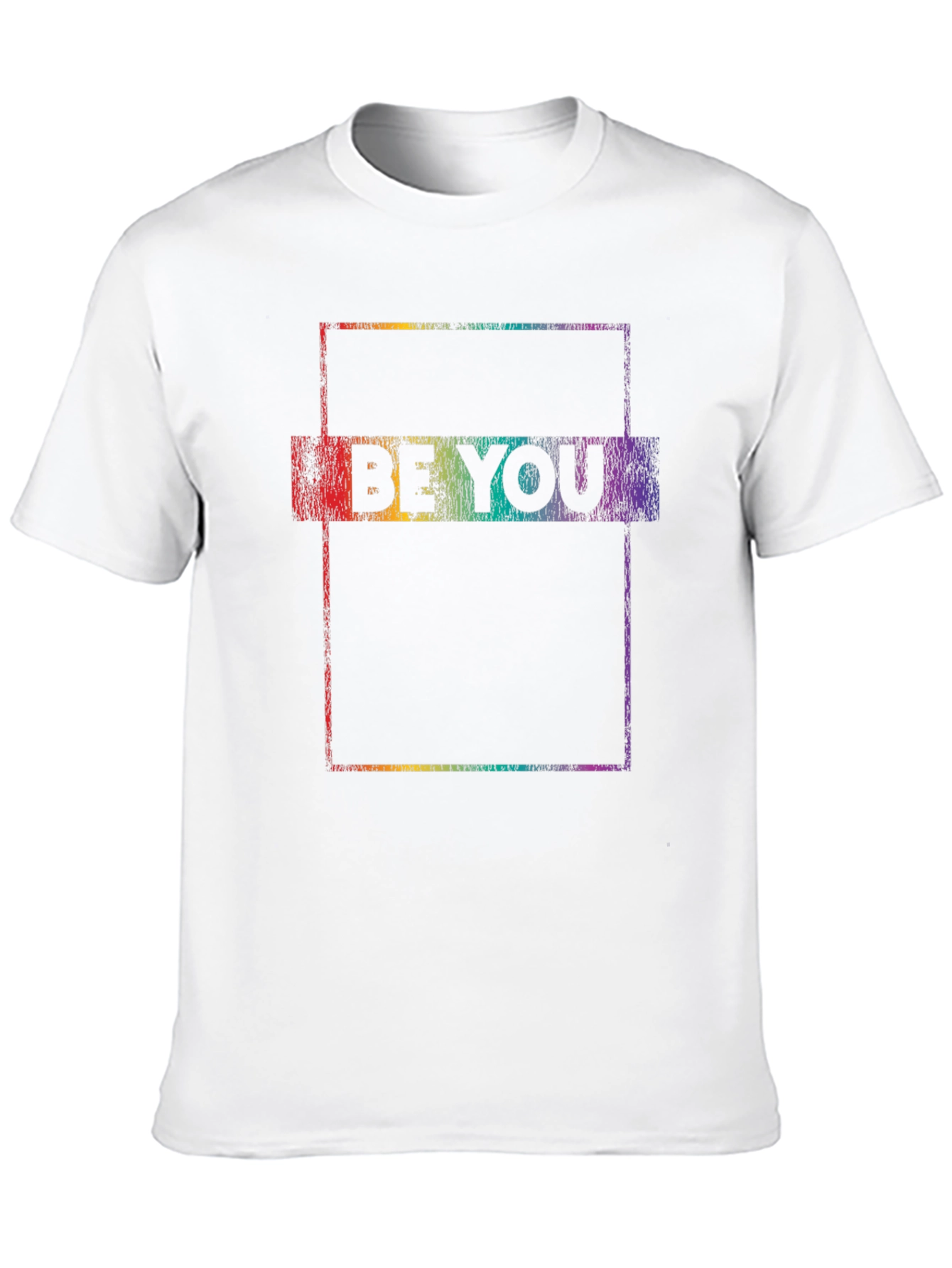 Black Be You Rainbow Graphic Tee - Black Cotton Casual T-Shirt view 10