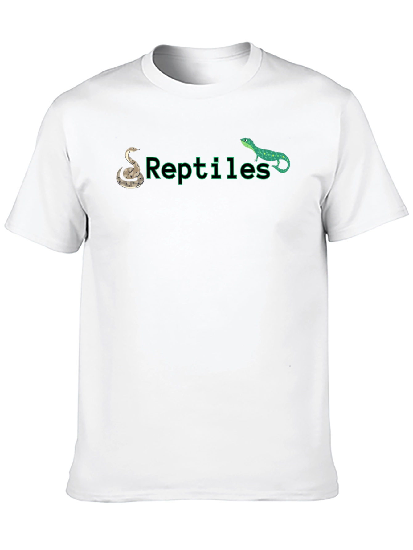 Black Reptiles Graphic Tee - Snake & Lizard Print T-Shirt view 10
