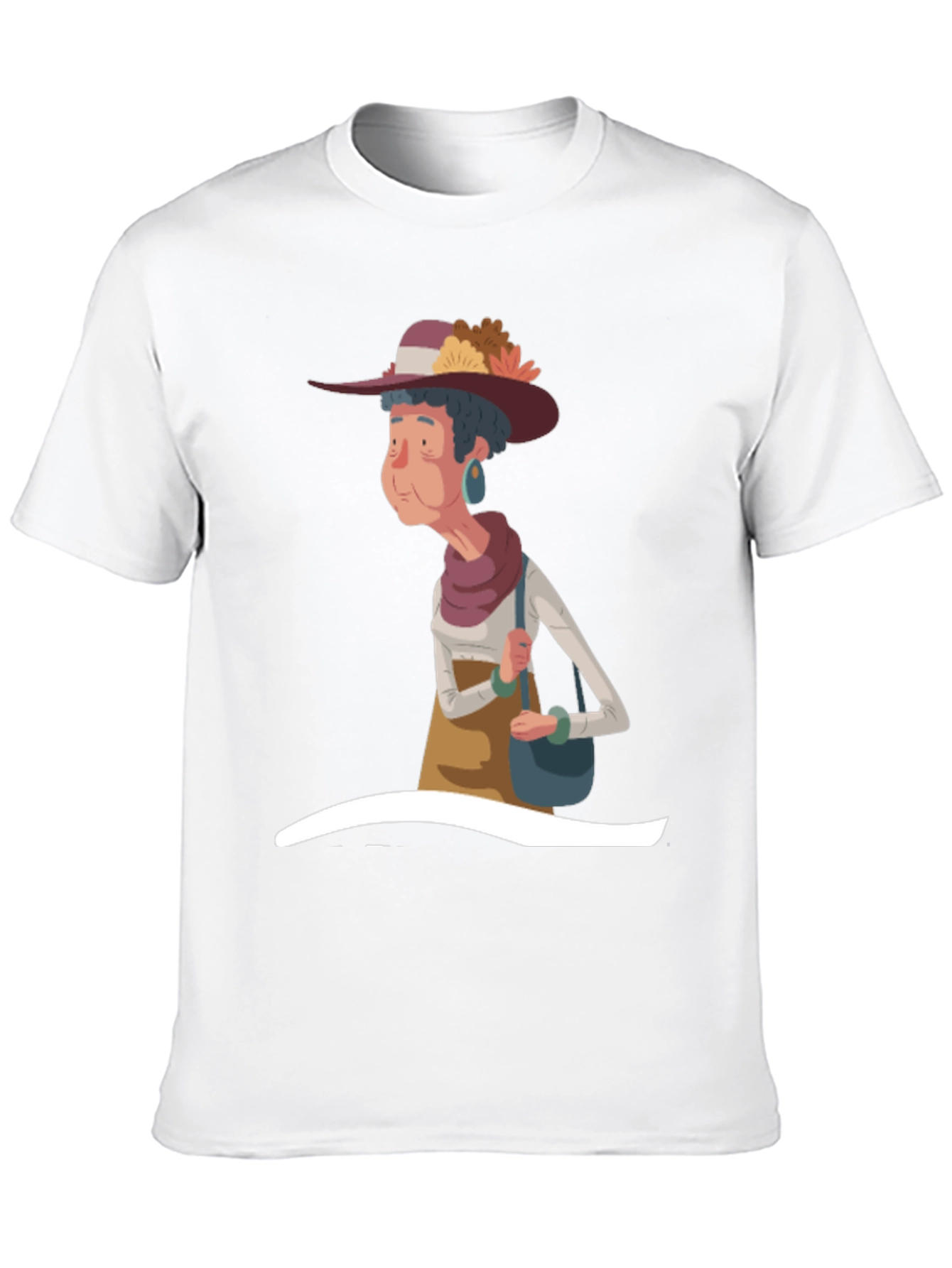 Black Stylish Cartoon Granny Graphic T-Shirt view 10