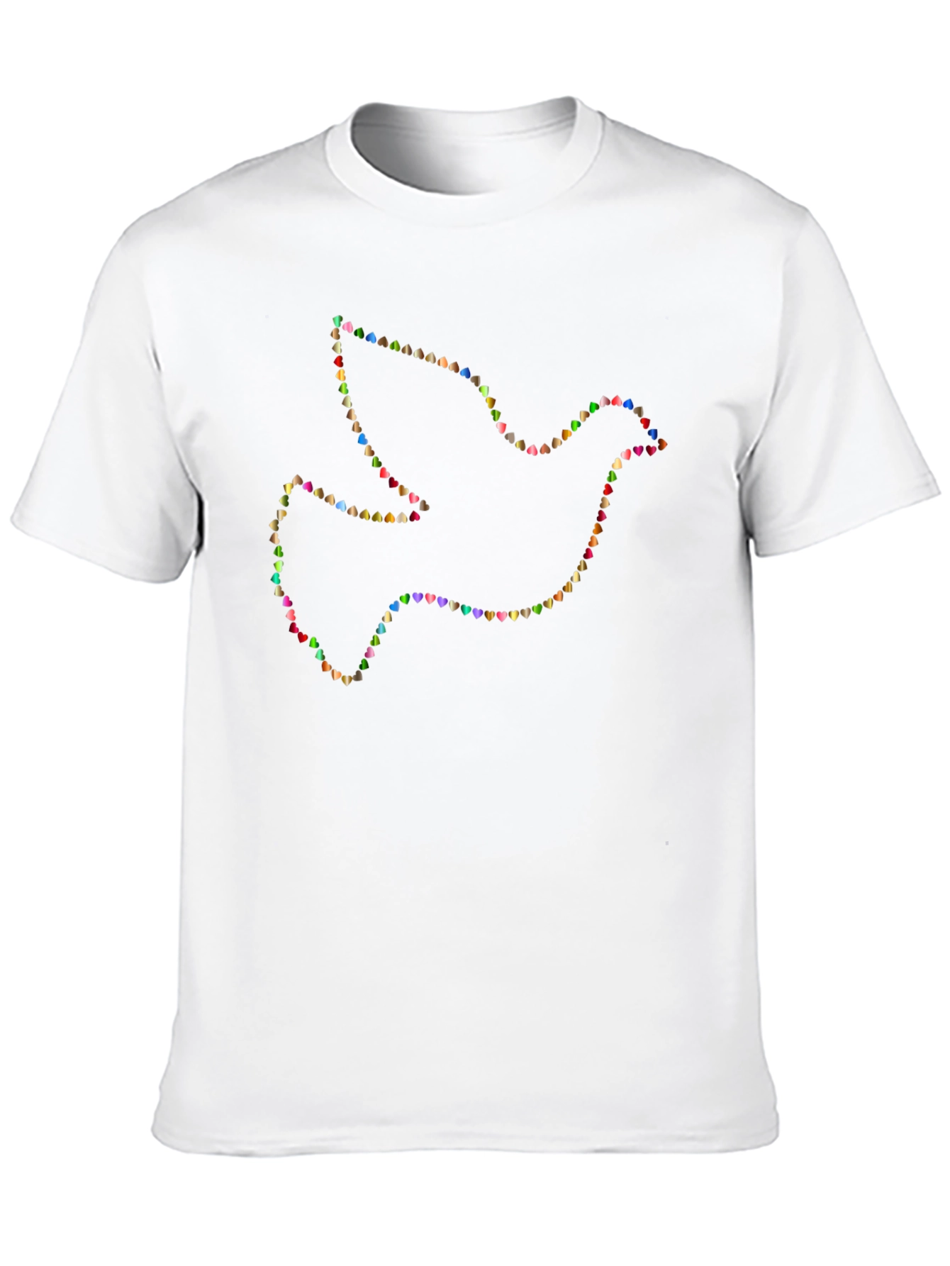 Black Peace Dove T-Shirt: Heart Outline Design, Black Tee view 10