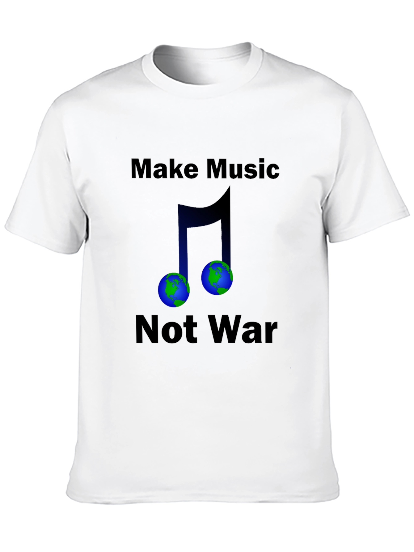 Black Make Music Not War Earth T-Shirt view 10