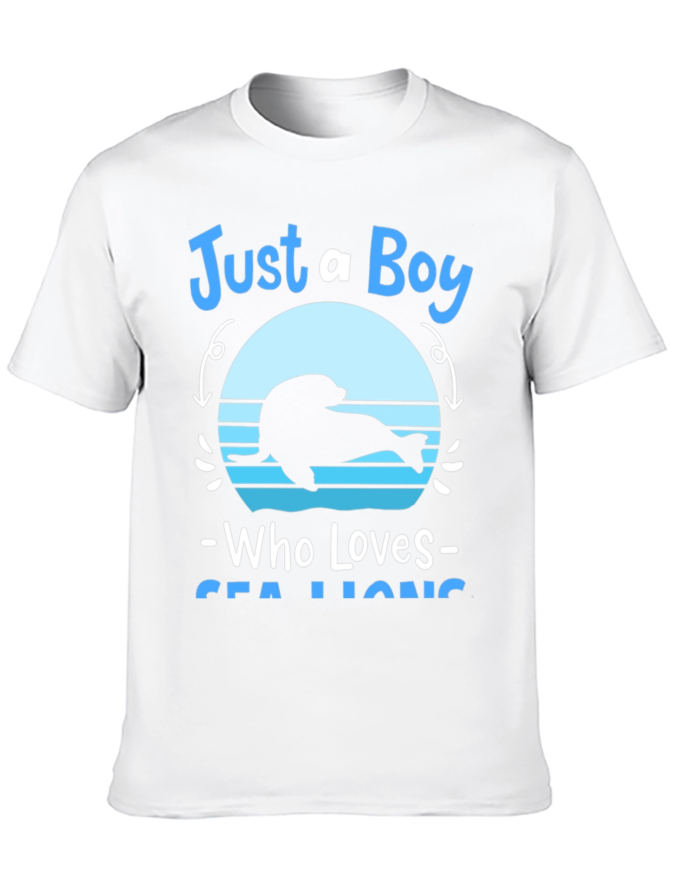 Black Just A Boy Who Loves Sea Lions Graphic Tee view 10