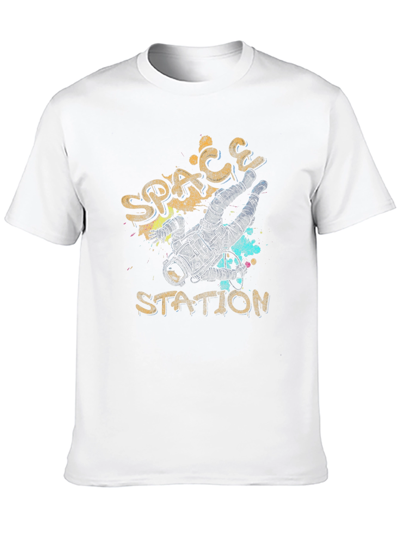 Black Space Station Astronaut T-Shirt view 10