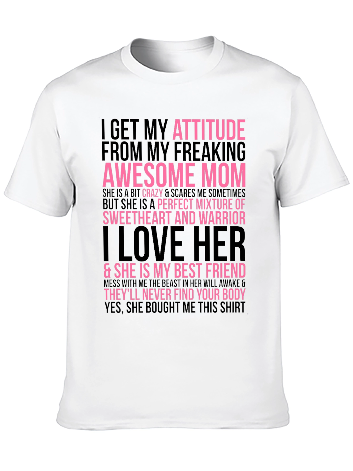 Black Awesome Mom Graphic Tee - Funny Slogan T-Shirt view 10