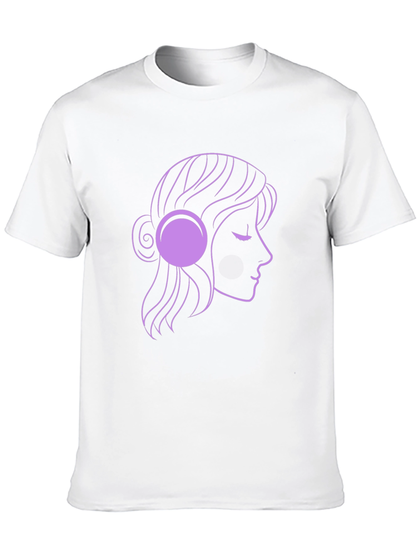 Black Woman with Headphones Graphic Tee - Black view 10