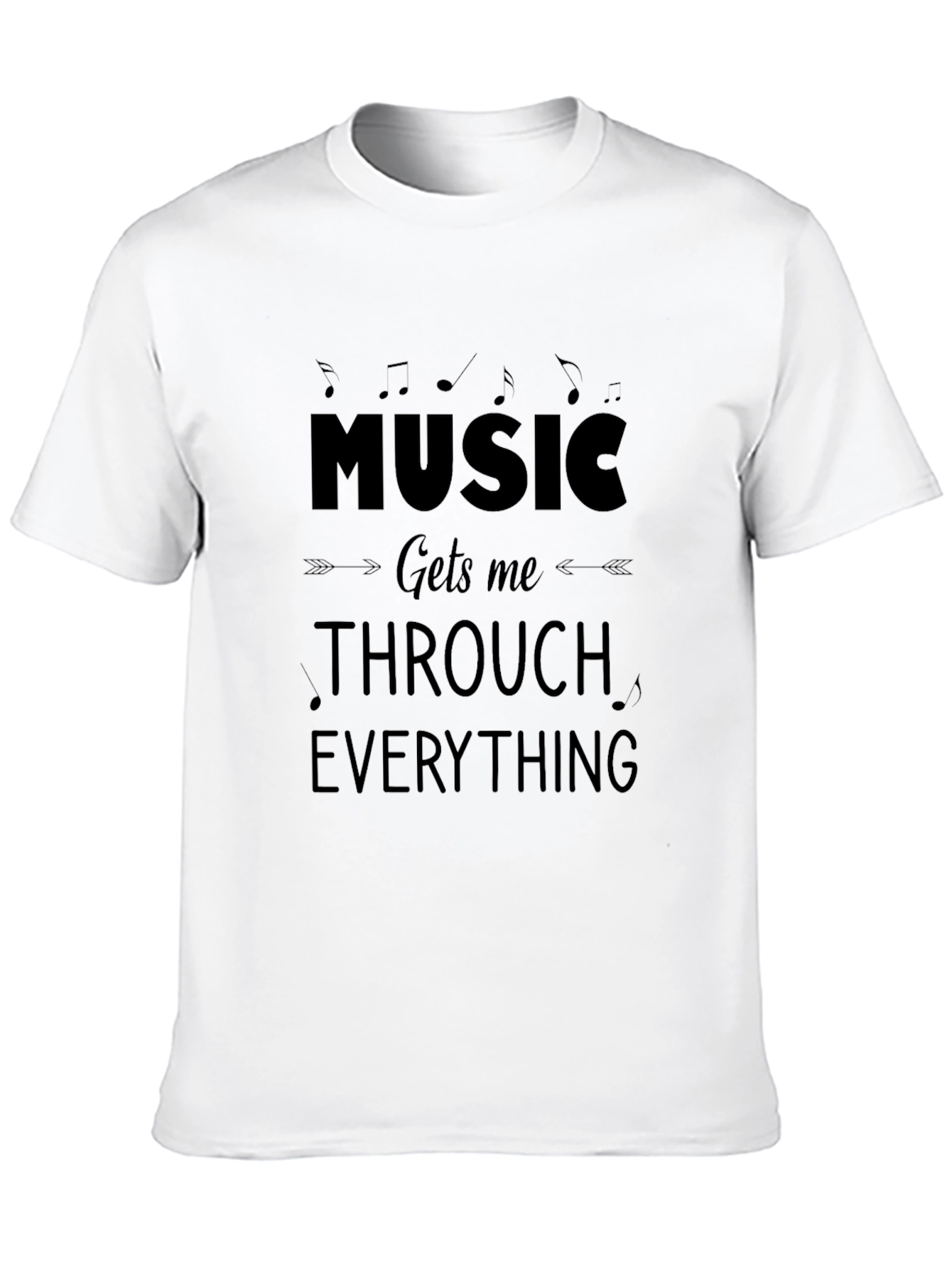 Black Music Gets Me Through Everything Black T-Shirt view 10