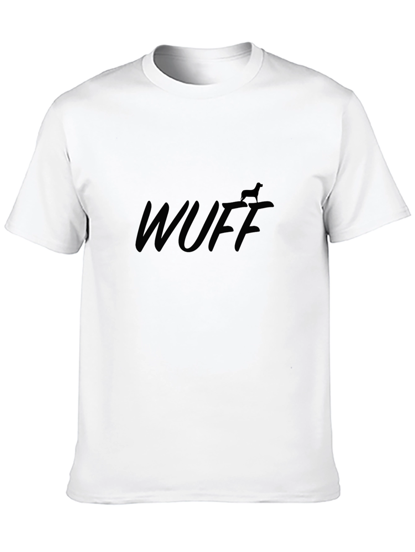 Black WUFF Dog Silhouette Tee - Cool Black T-Shirt view 10