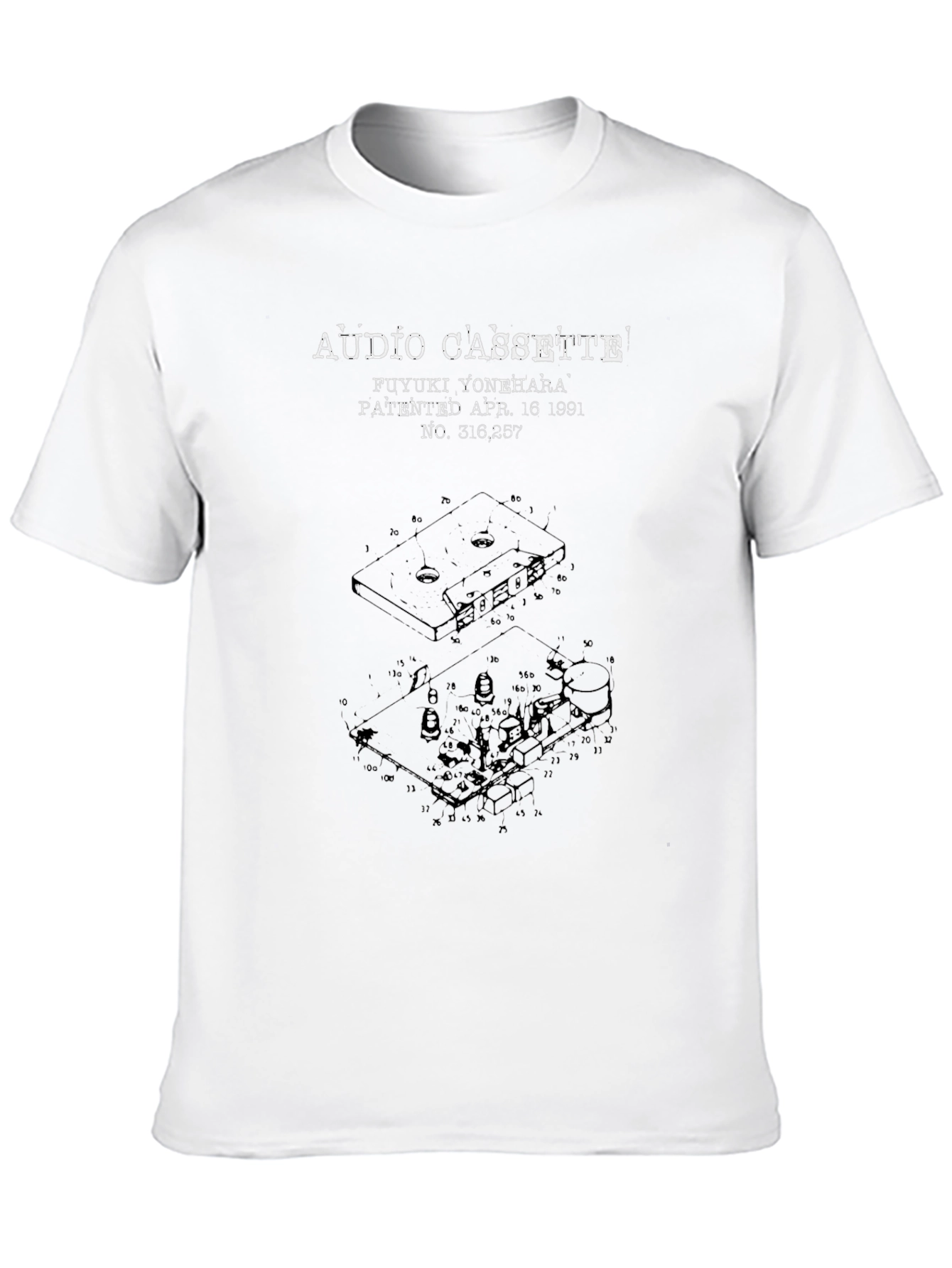Black Audio Cassette Patent T-Shirt - Vintage Style view 10