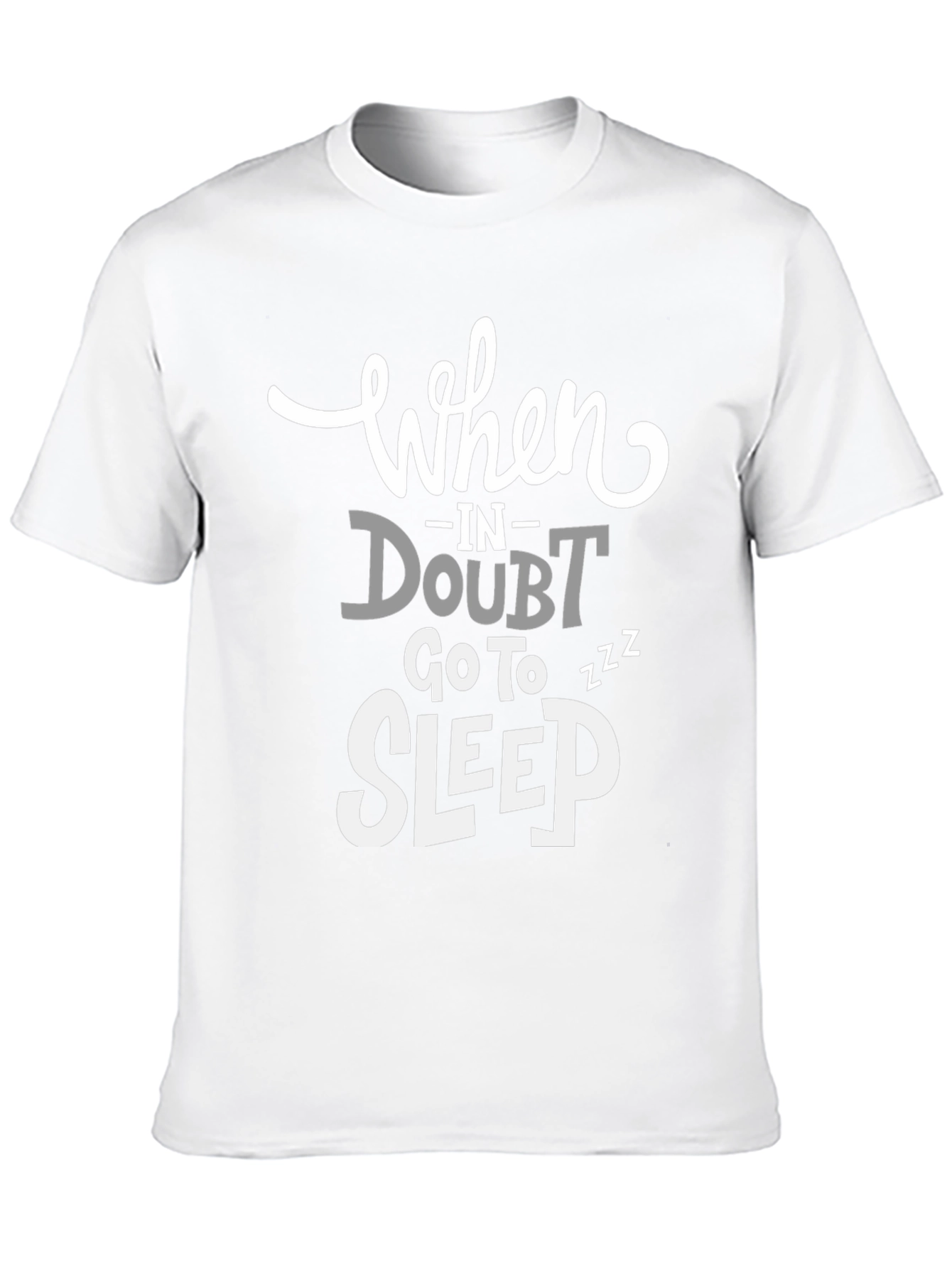 Black Funny Graphic Tee: When in Doubt, Go to Sleep view 10