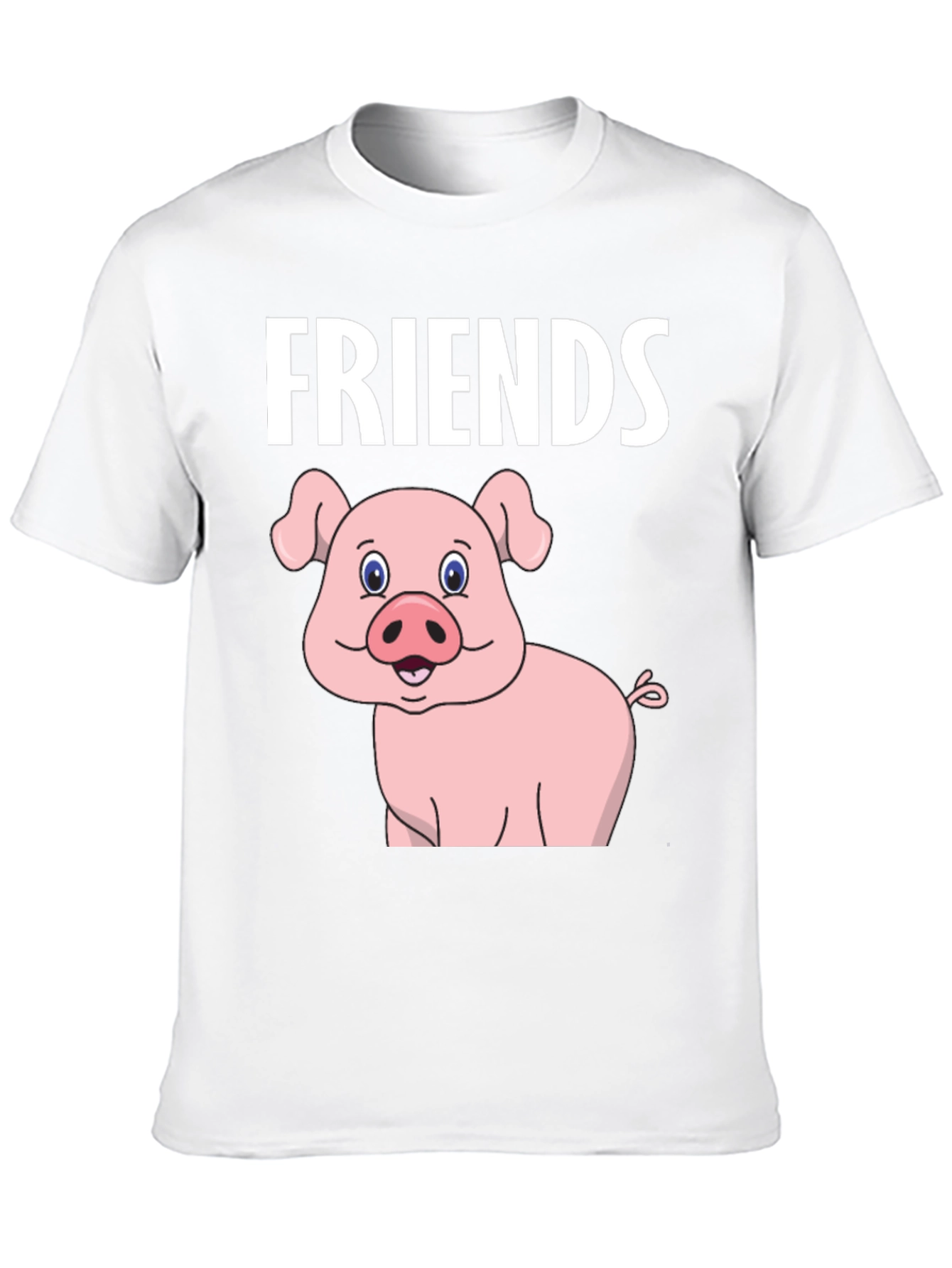 Black Friends Pig Cartoon Black Tee view 10