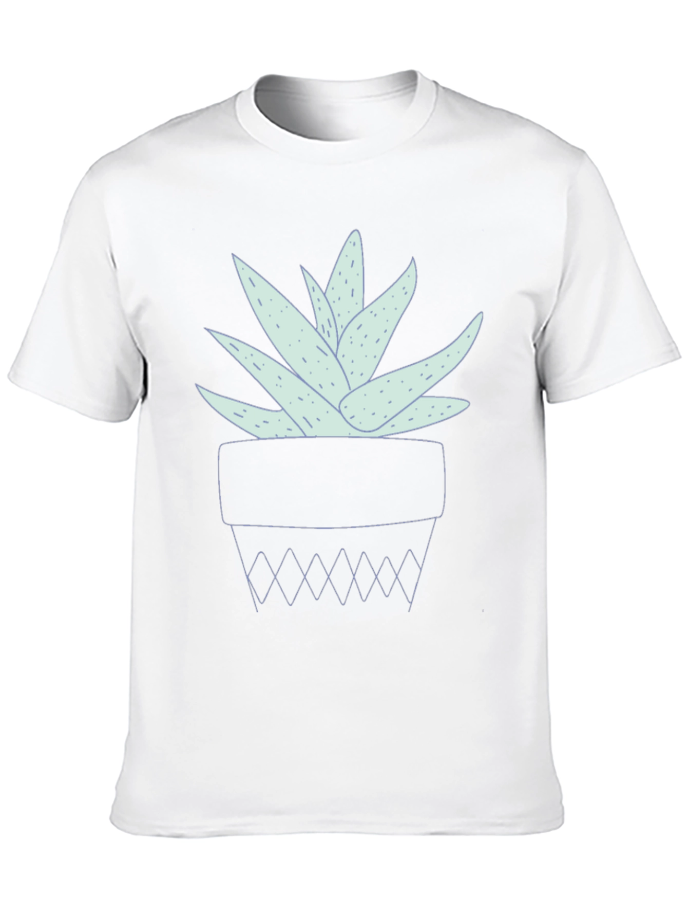 Black Aloe Vera Plant Graphic Tee - Black Casual Shirt view 10