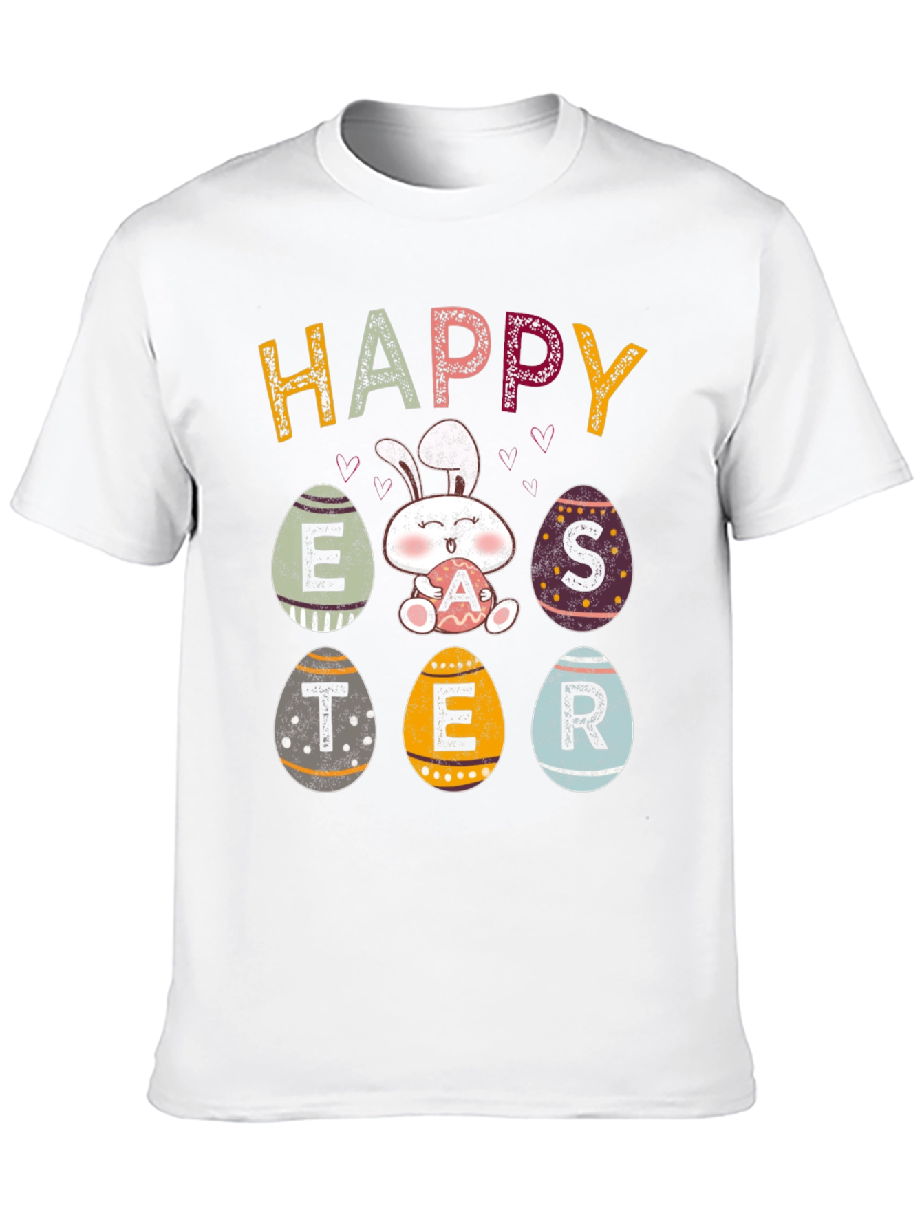 Black Happy Easter Bunny Egg T-Shirt view 10