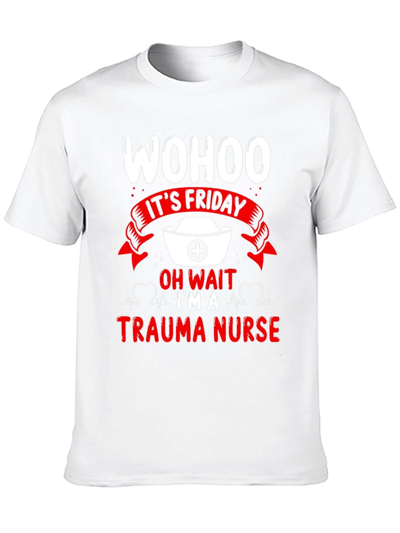 Black Trauma Nurse Friday T-Shirt view 10