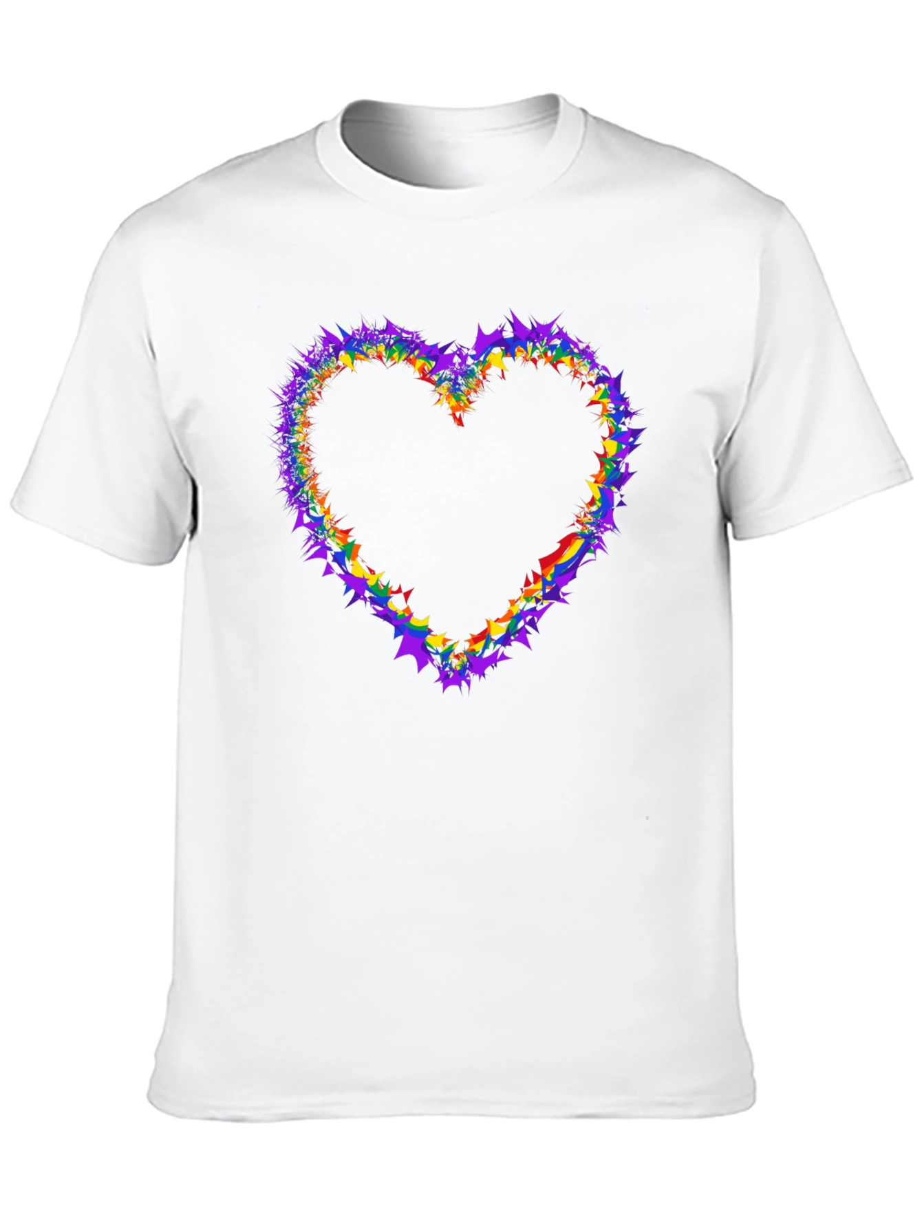 Black Rainbow Heart Graphic Tee - Black Cotton view 10