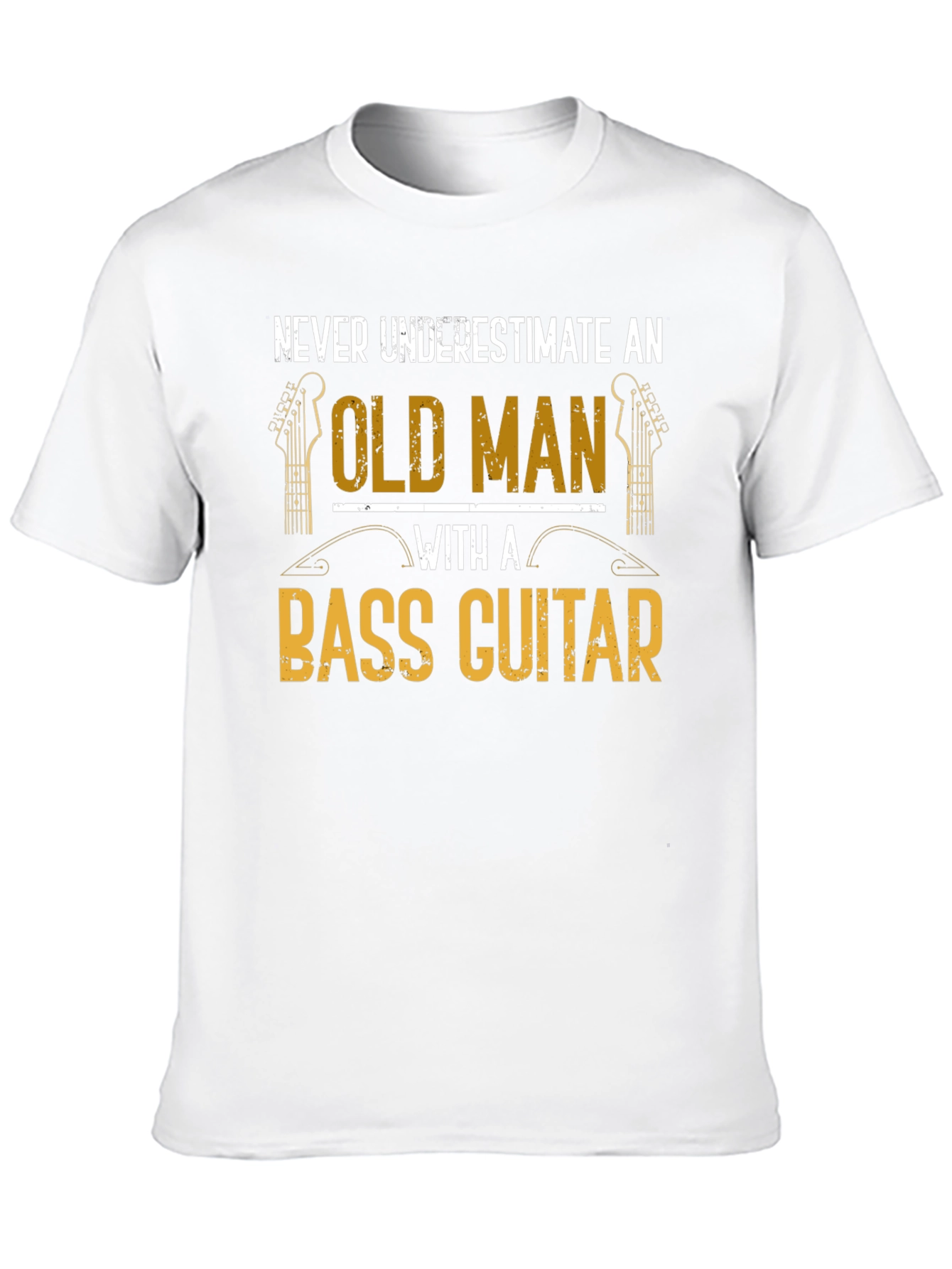 Black Old Man Bass Guitar T-Shirt - Musician Gift view 10