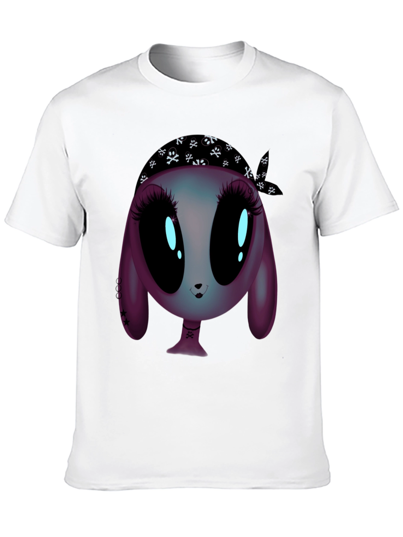 Black Alien Cartoon Graphic Tee - Unisex Black T-Shirt view 10