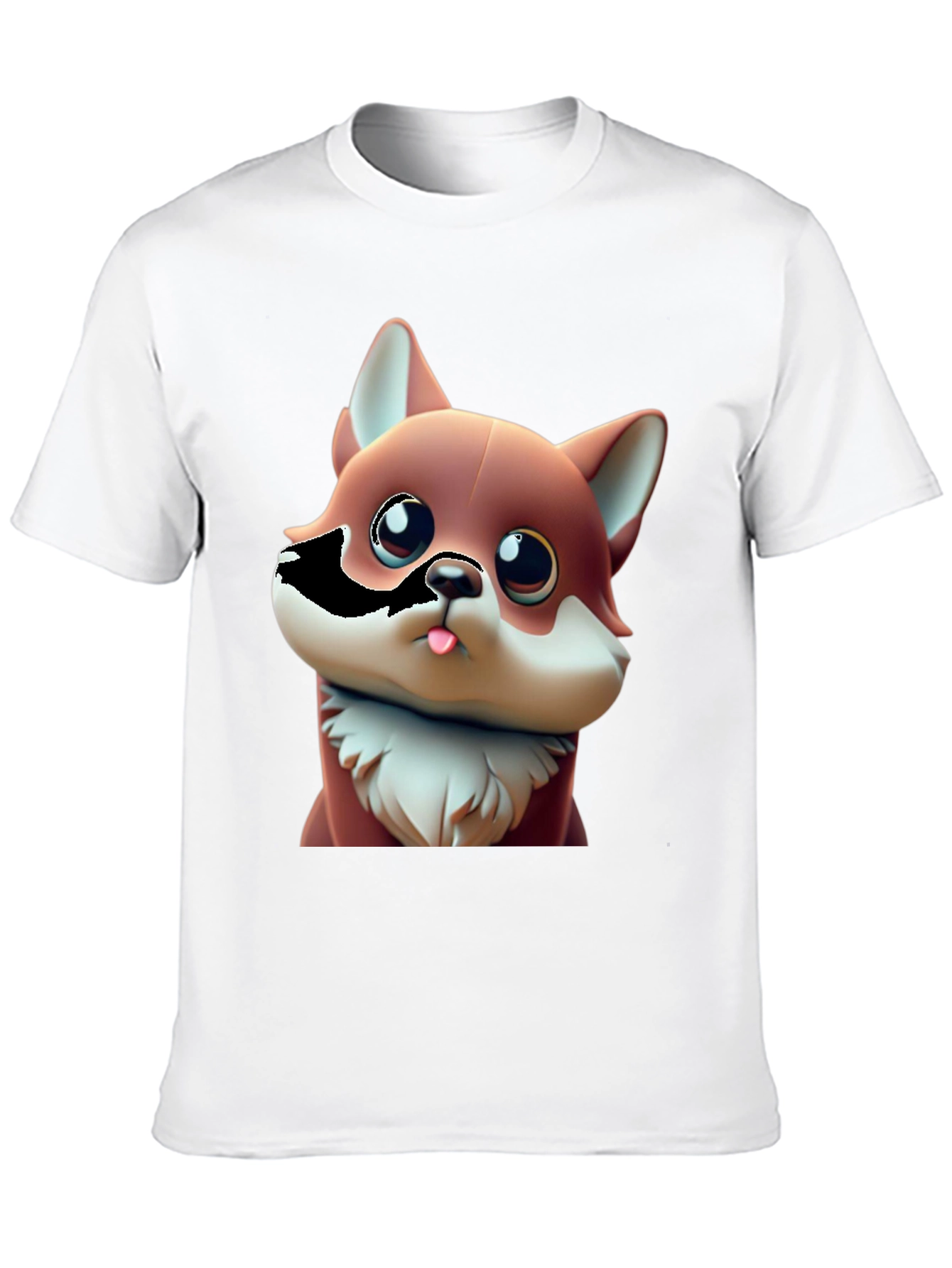 Black Cartoon Fox Black T-Shirt - Cute Animal Tee view 10