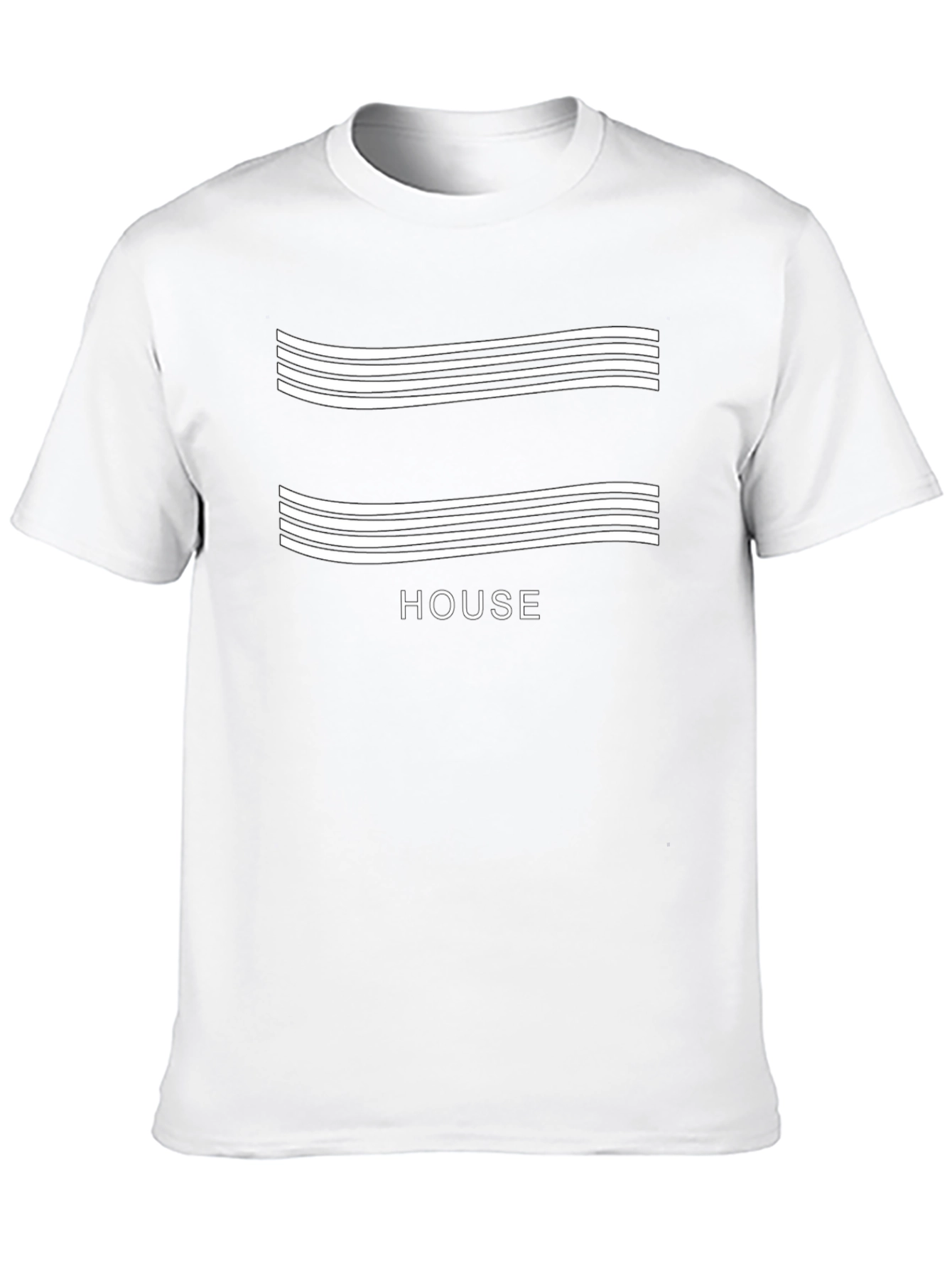 Minimalist 'House' Graphic Tee - Black - 10