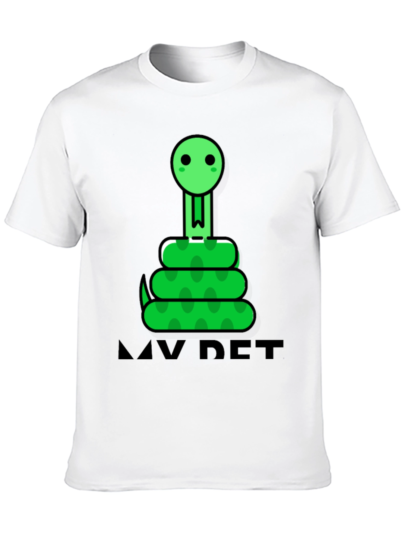 Black Cute Cartoon Snake Graphic Tee - "My Pet" view 10