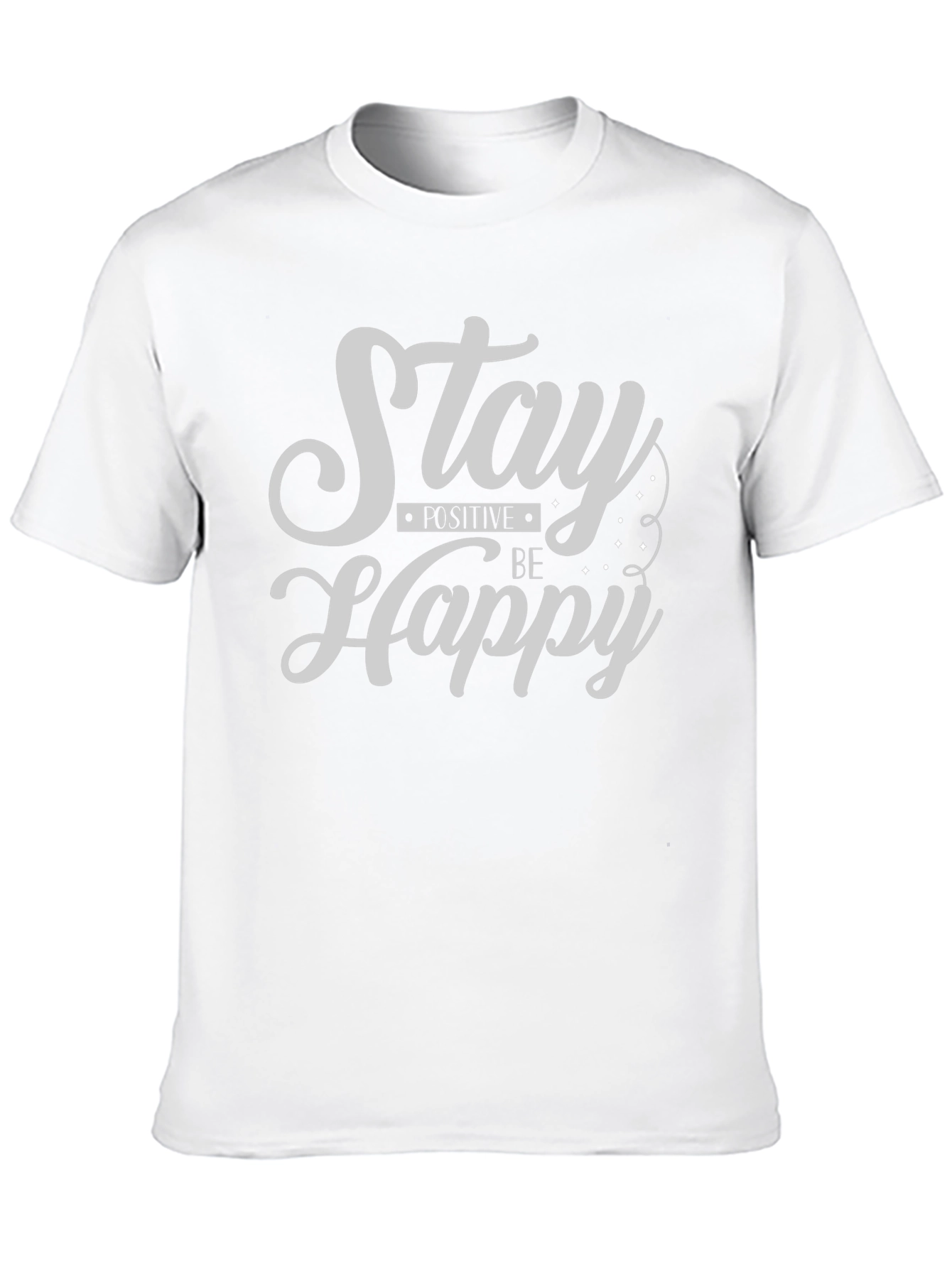 Black Stay Positive Be Happy Graphic Tee - Black view 10