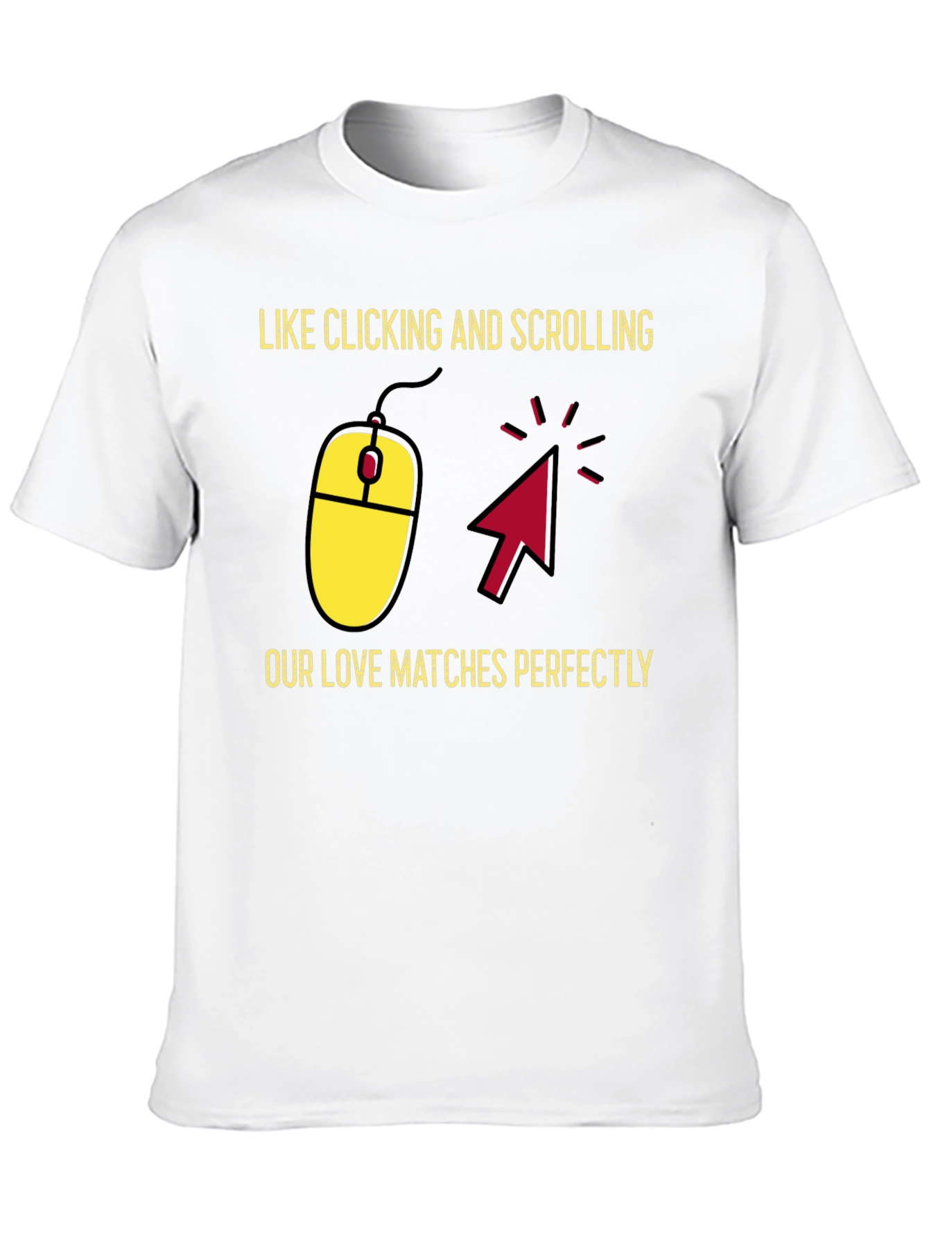 Black Clicking Love T-Shirt - Matching Couple Tee view 10