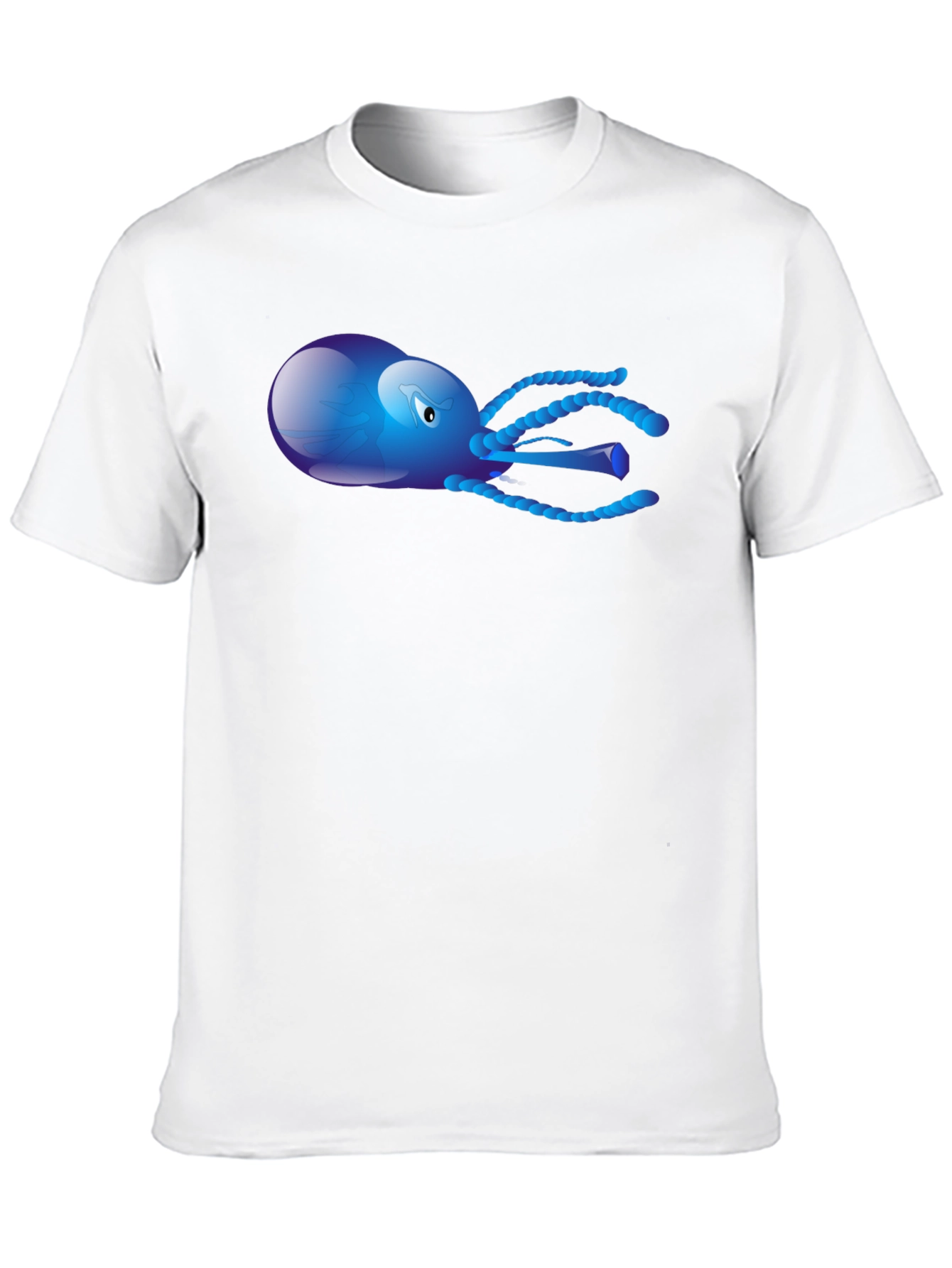 Black Blue Octopus Graphic Tee - Men's Black T-Shirt view 10