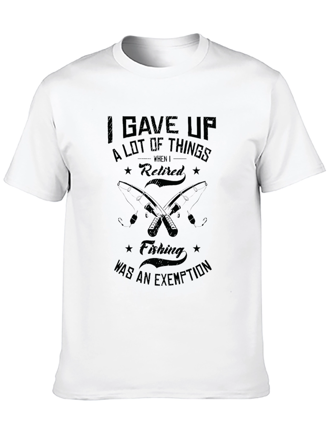Black Retired Fishing Exemption T-Shirt view 10